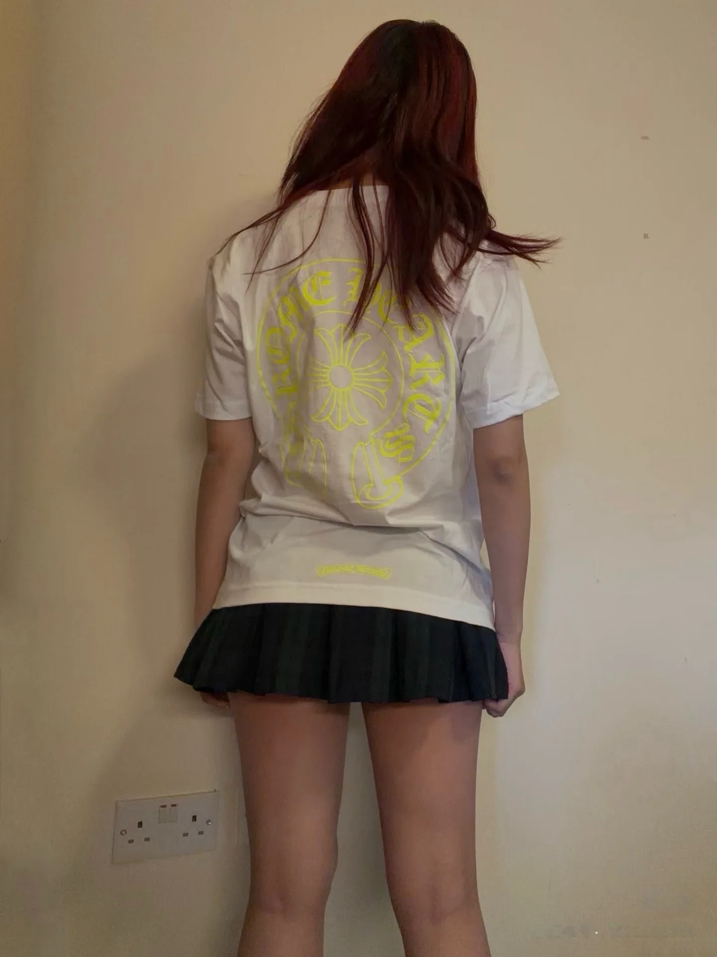 크롬하츠 형광 그린 호스슈 크로스 반팔 티셔츠 상세 이미지 16