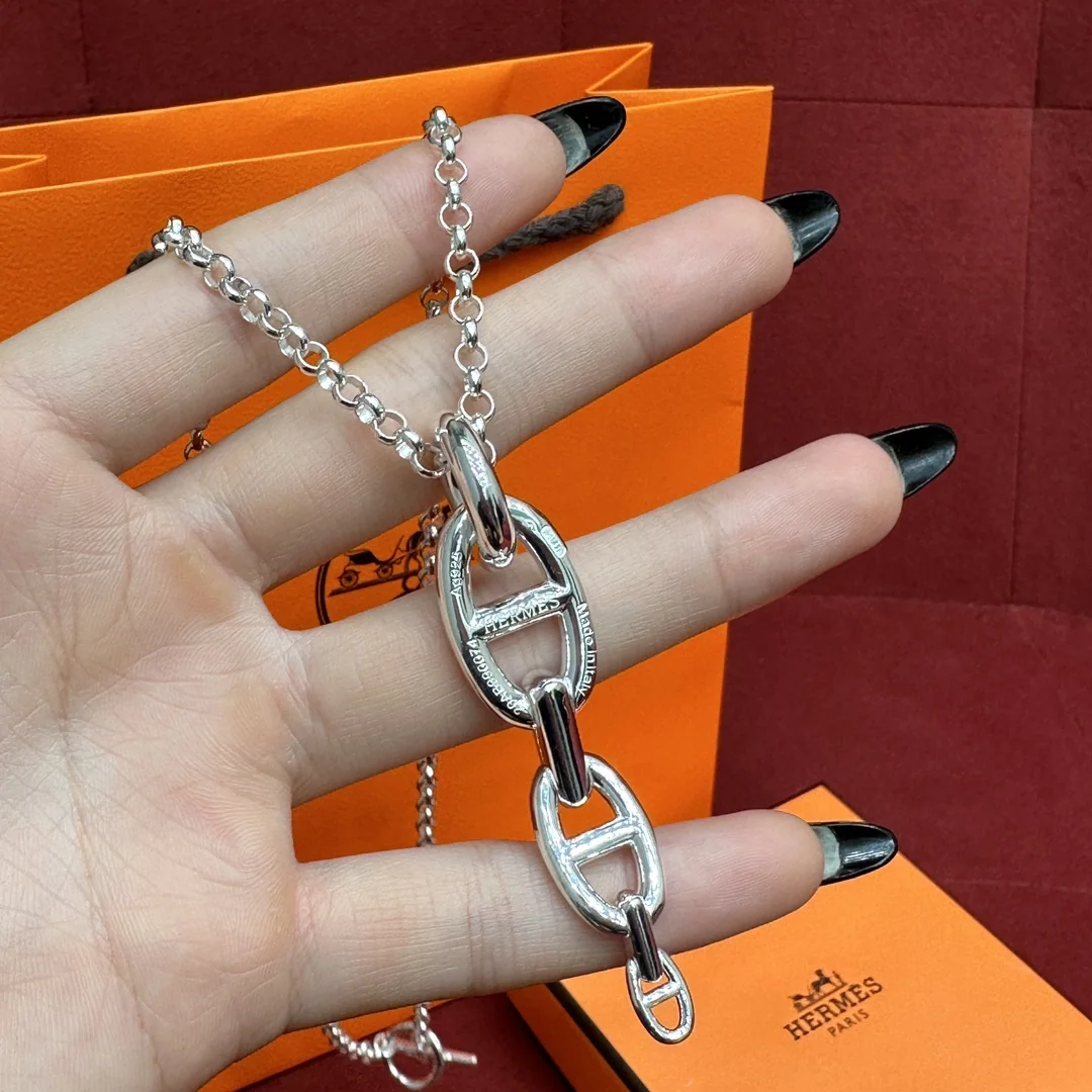 에르메스 앵커 체인 돼지 코 목걸이 178410