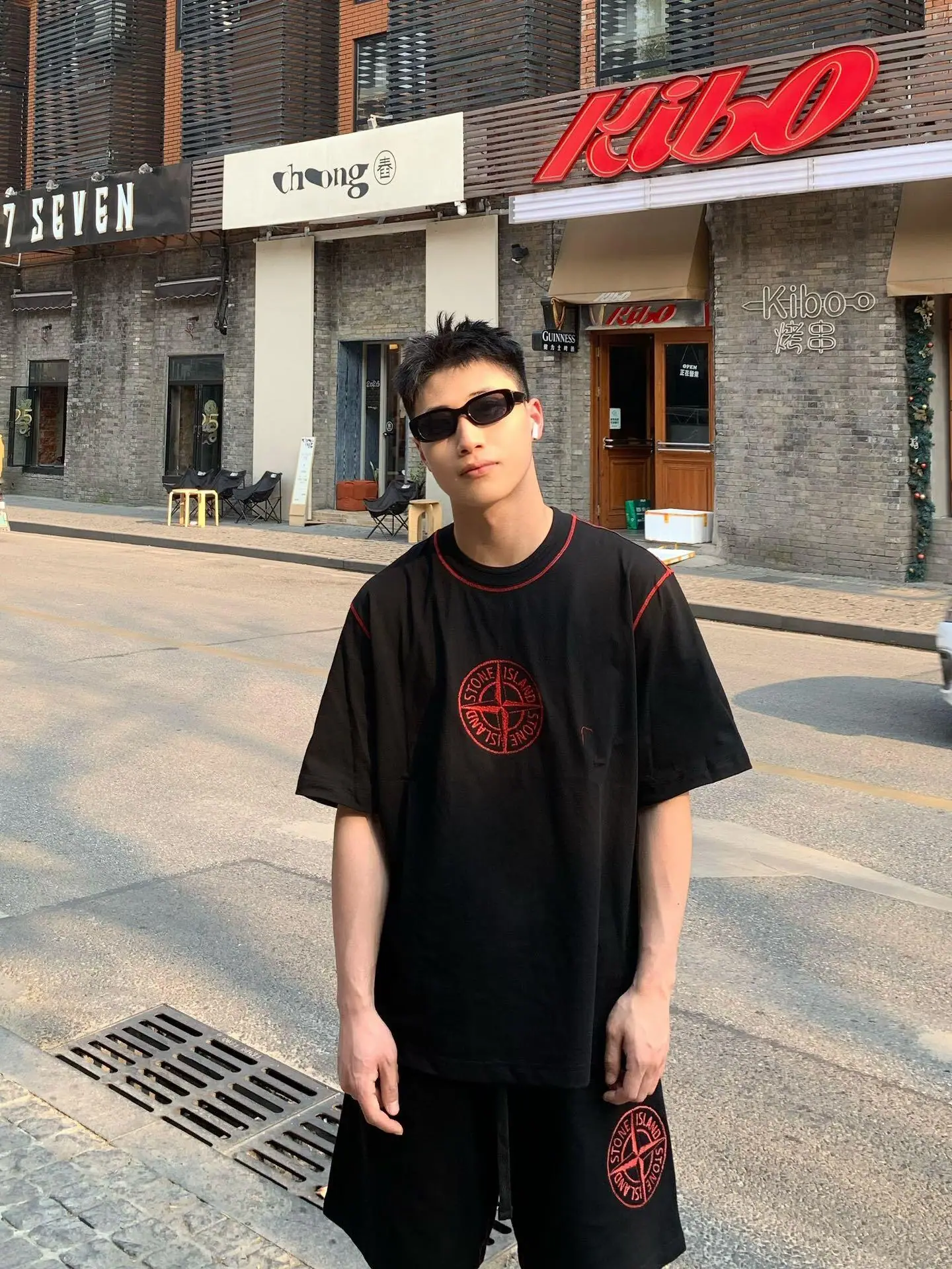 스톤아일랜드 배지 자수 슈퍼 쿨 남성 세트 상세 이미지 7