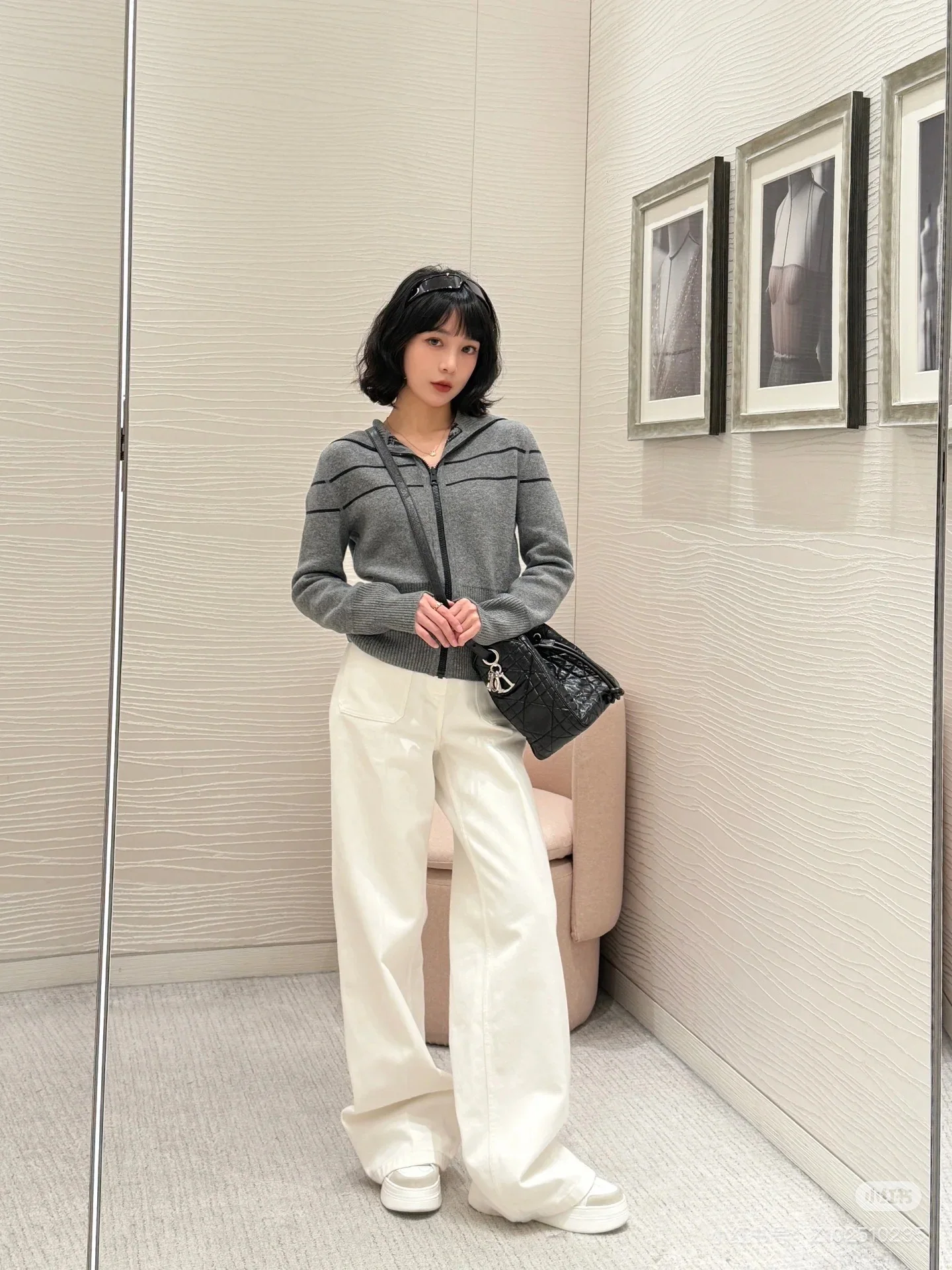 디올 양면 캐시미어 울 가디건 상세 이미지 5