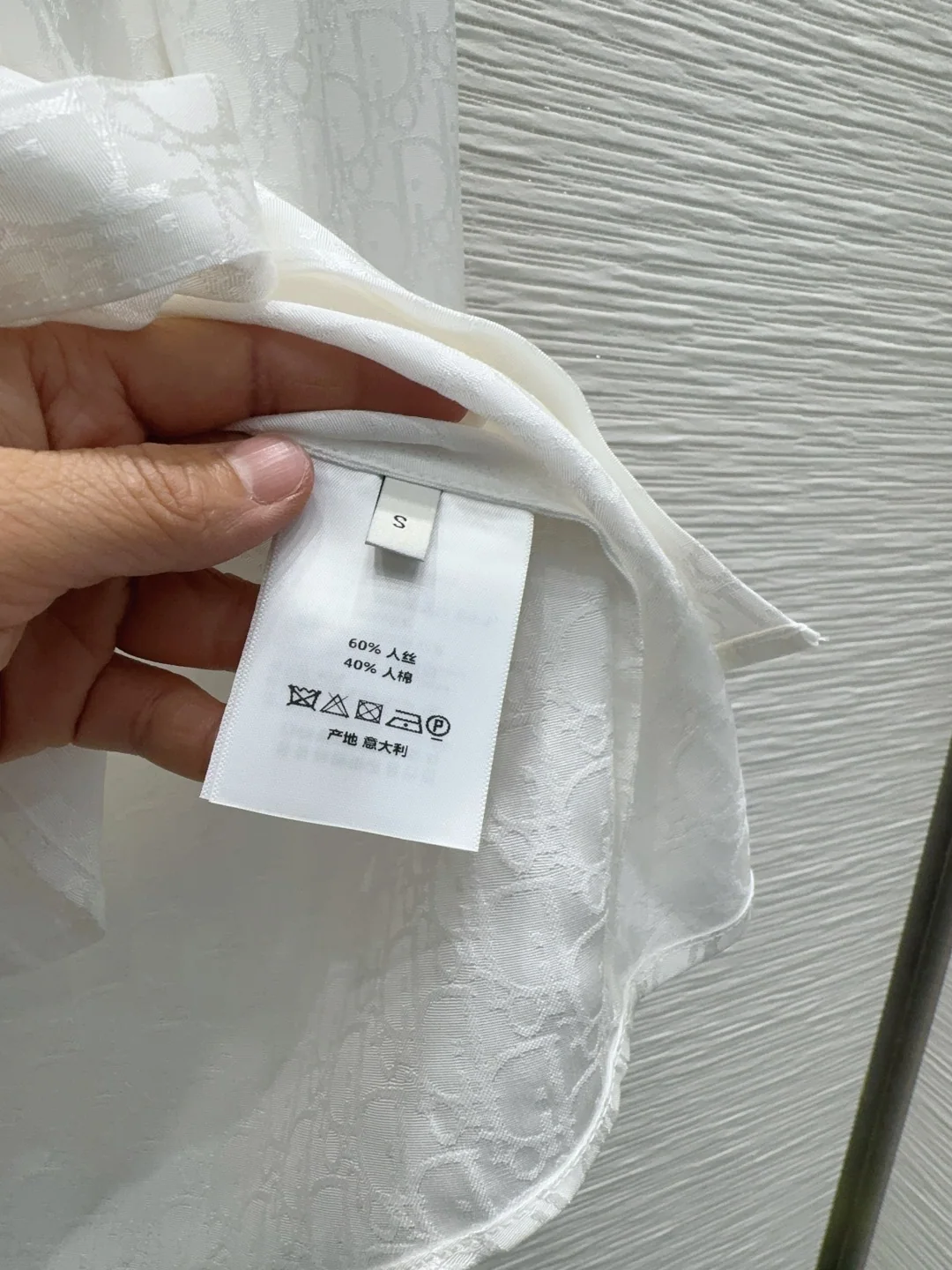 디올 레이온 자카드 자수 셔츠 상세 이미지 7