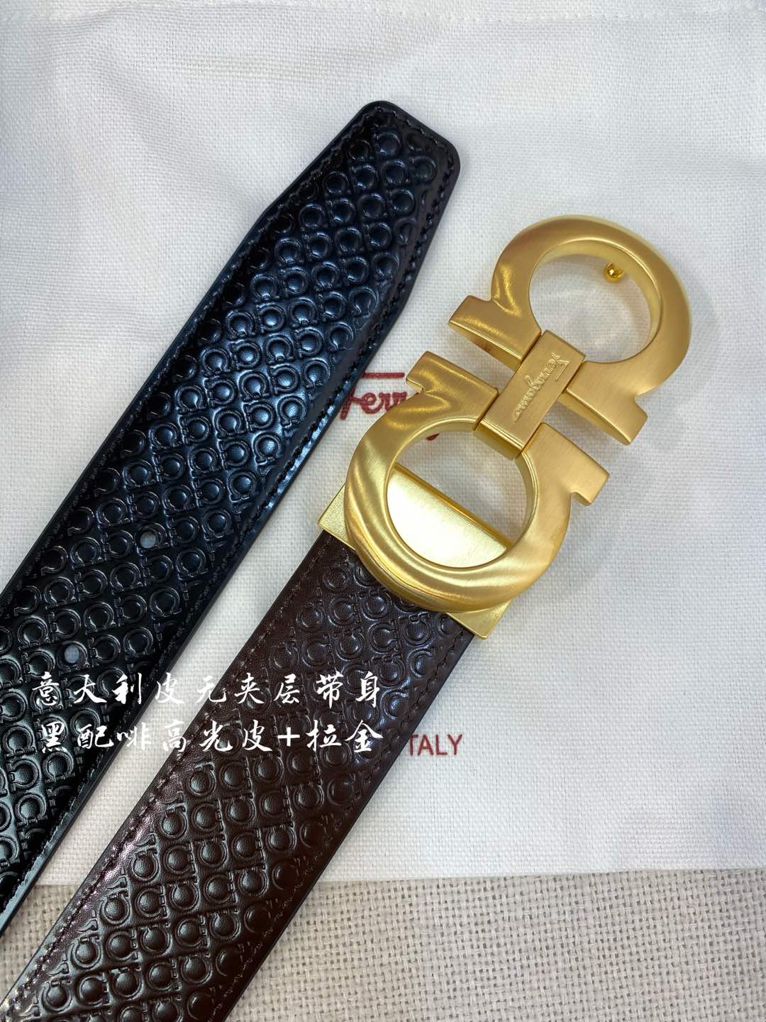 페레가모 천연 가죽 벨트 3.5 CM202500320 상세 이미지 1