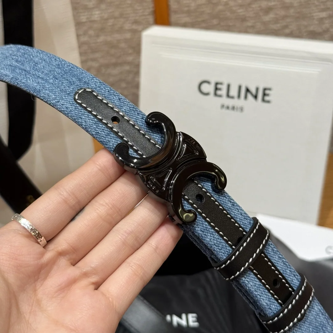 셀린느 개선문 데님 소가죽 벨트 상세 이미지 4