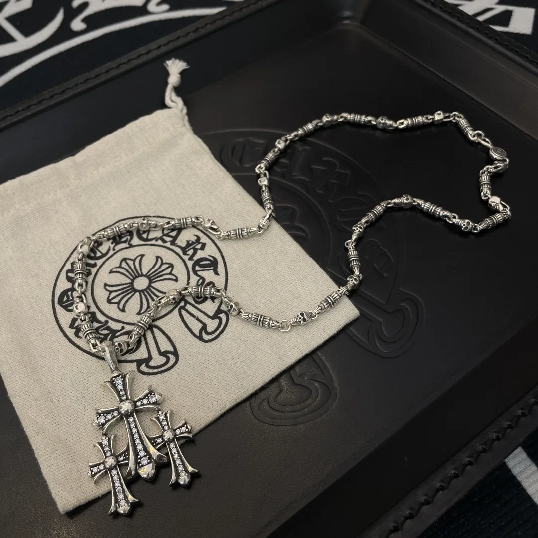 크롬하츠 크로스 플라워 스컬 목걸이 상세 이미지 8