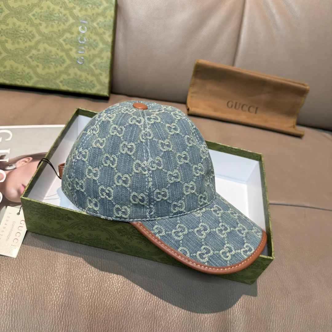 구찌 더블 G 데님 자카드 베이스볼 캡 상세 이미지 3