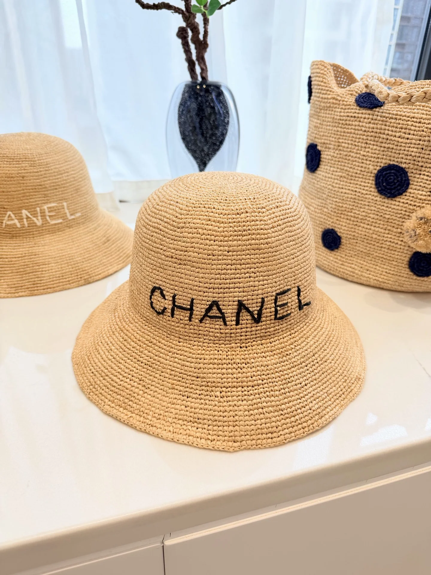 샤넬 라피아 손수 짠 자수 어부모자 상세 이미지 2