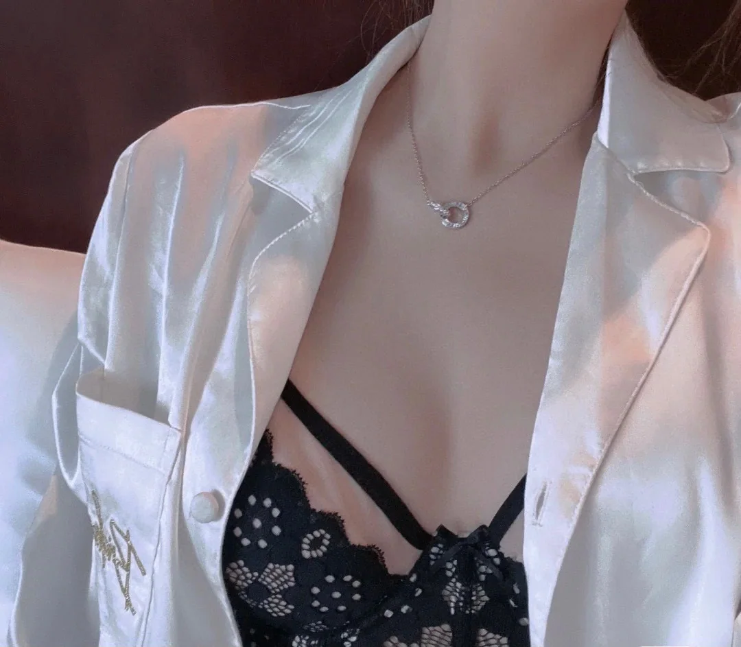 까르띠에 다이아몬드 더블 링 목걸이 상세 이미지 2