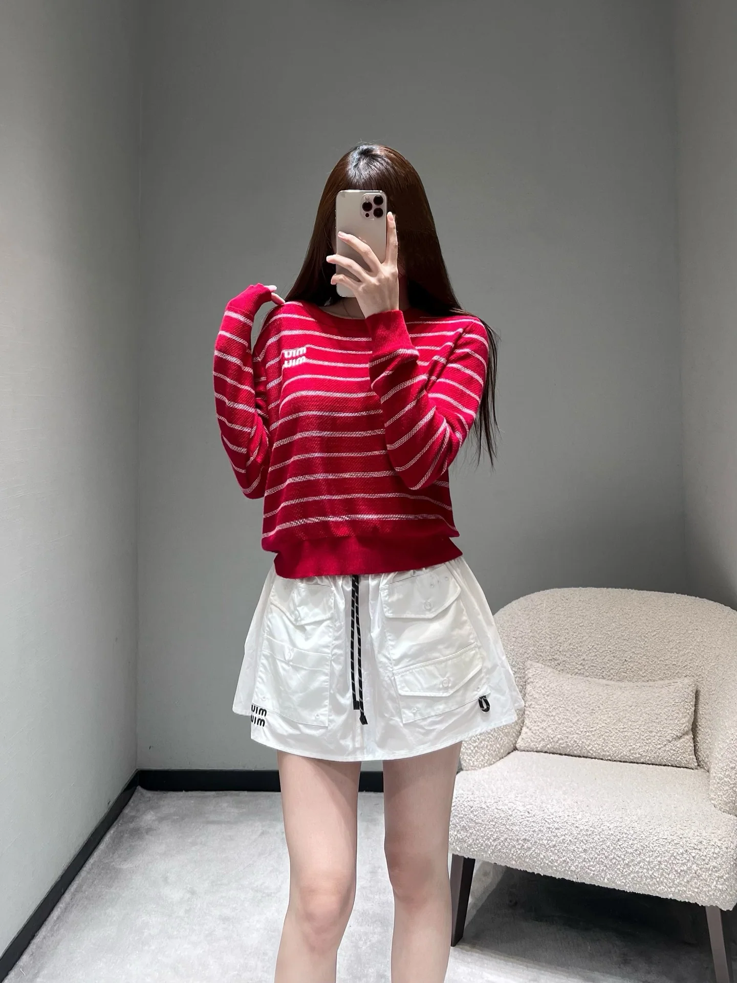 미우미우 컬러 블록 스트라이프 니트 스웨터 26 SS 상세 이미지 1