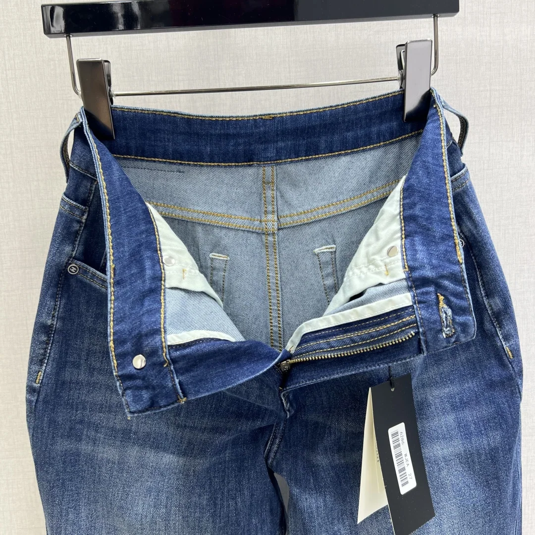 샤넬 린넨 스트레이트 레그 여성 바지 상세 이미지 2