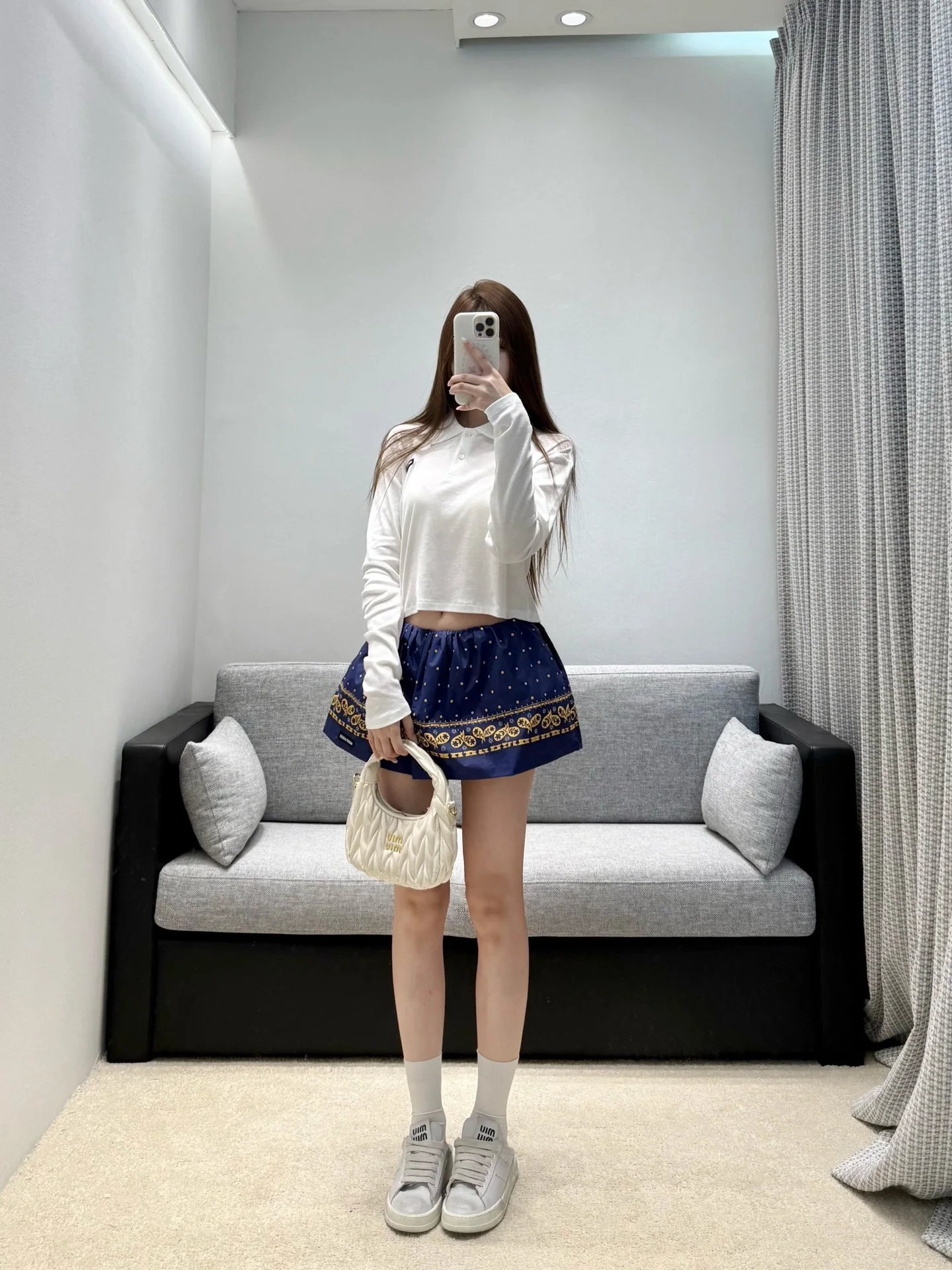 미우미우 크롭드 긴팔 탑 상세 이미지 6
