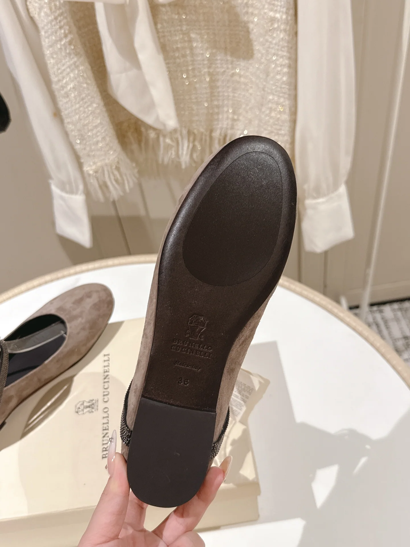 브루넬로쿠치넬리 비즈 체인 장식 플랫 슈즈 신발 9740 상세 이미지 9
