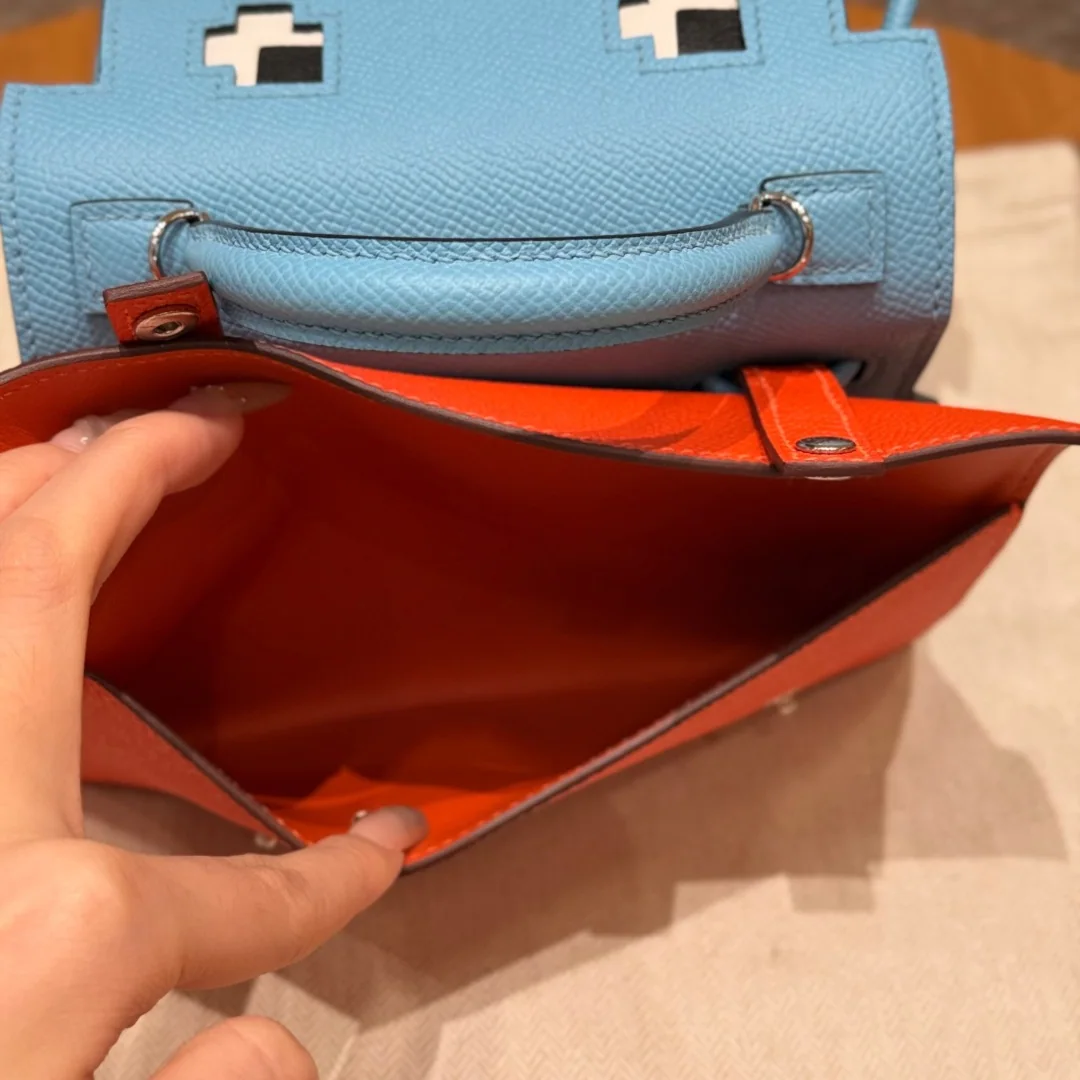 에르메스 켈리돌백 16.5 블루 실버 하드웨어 가방 상세 이미지 9