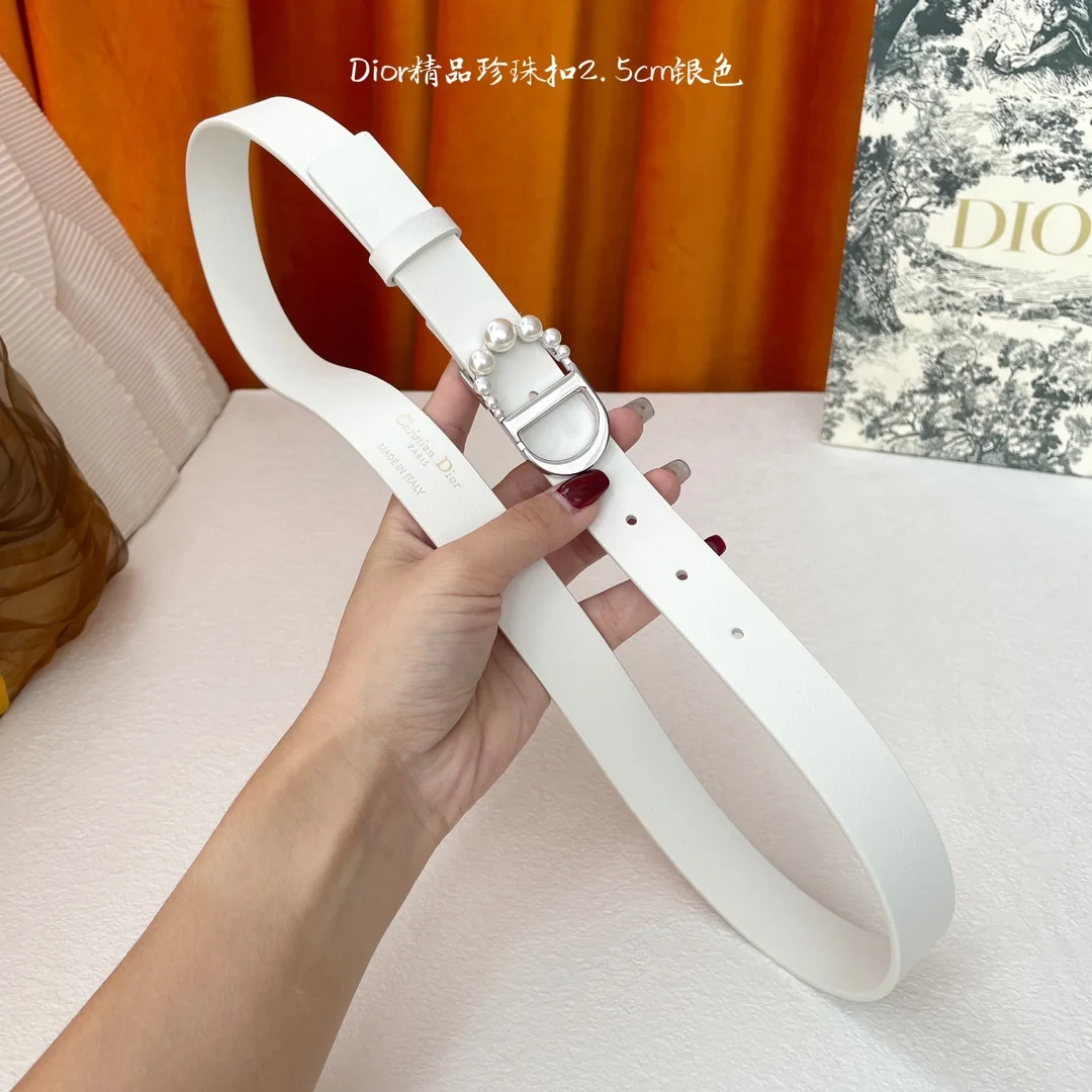 디올 CD 로고 송아지가죽 벨트 상세 이미지 6