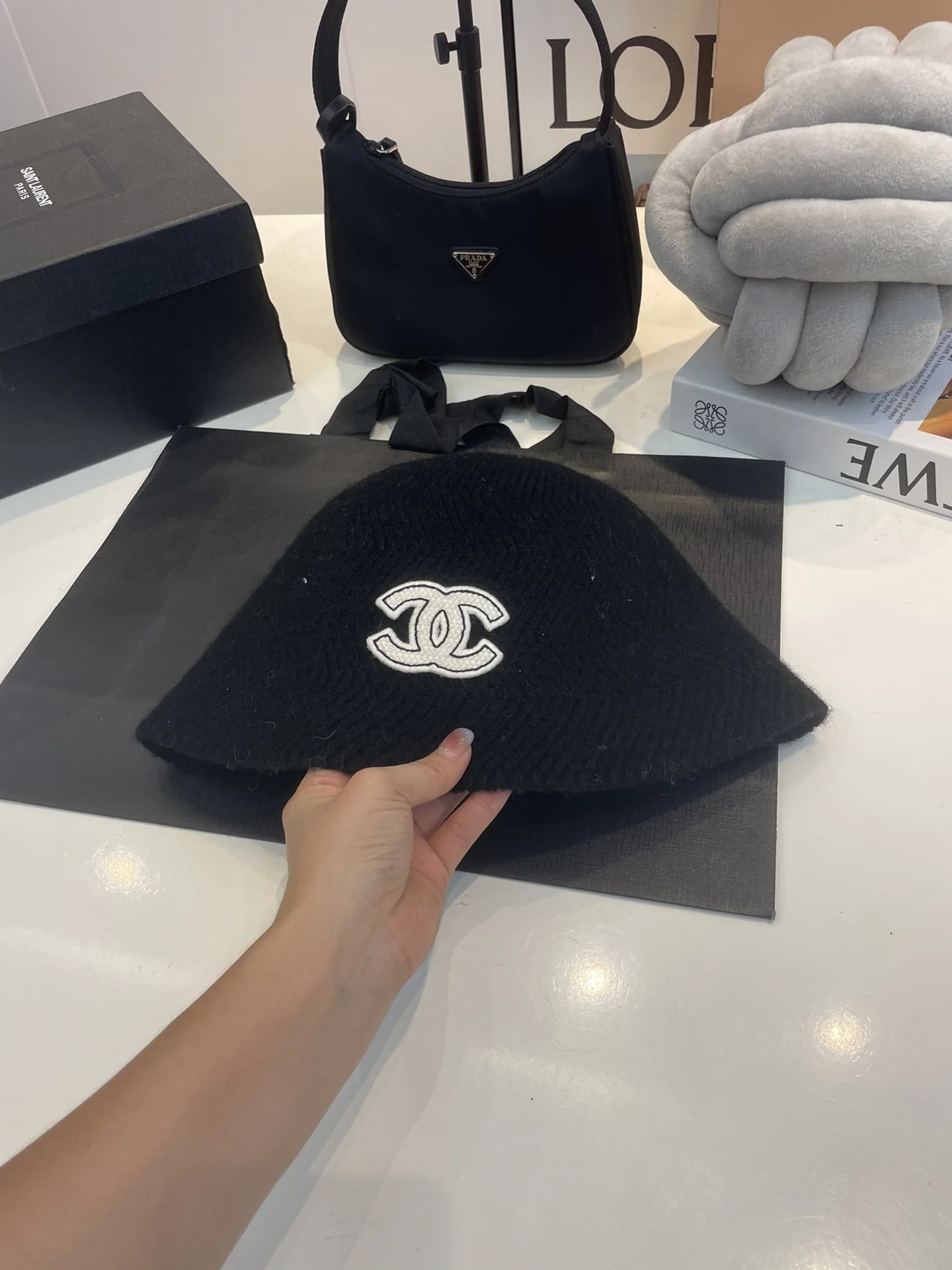 샤넬 울 버킷햇 모자 상세 이미지 5