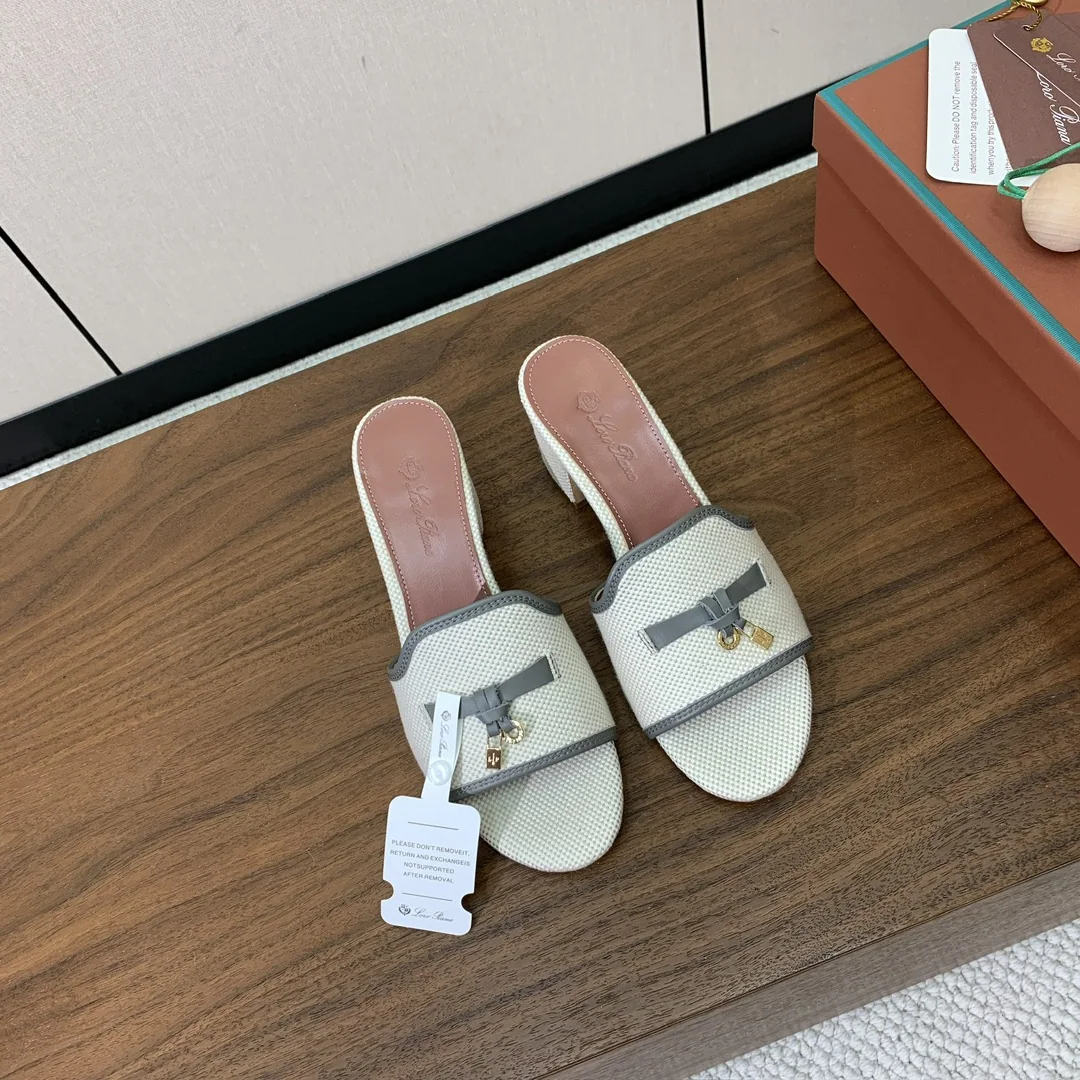 로로피아나 컬러 블록 미드힐 뮬 상세 이미지 3