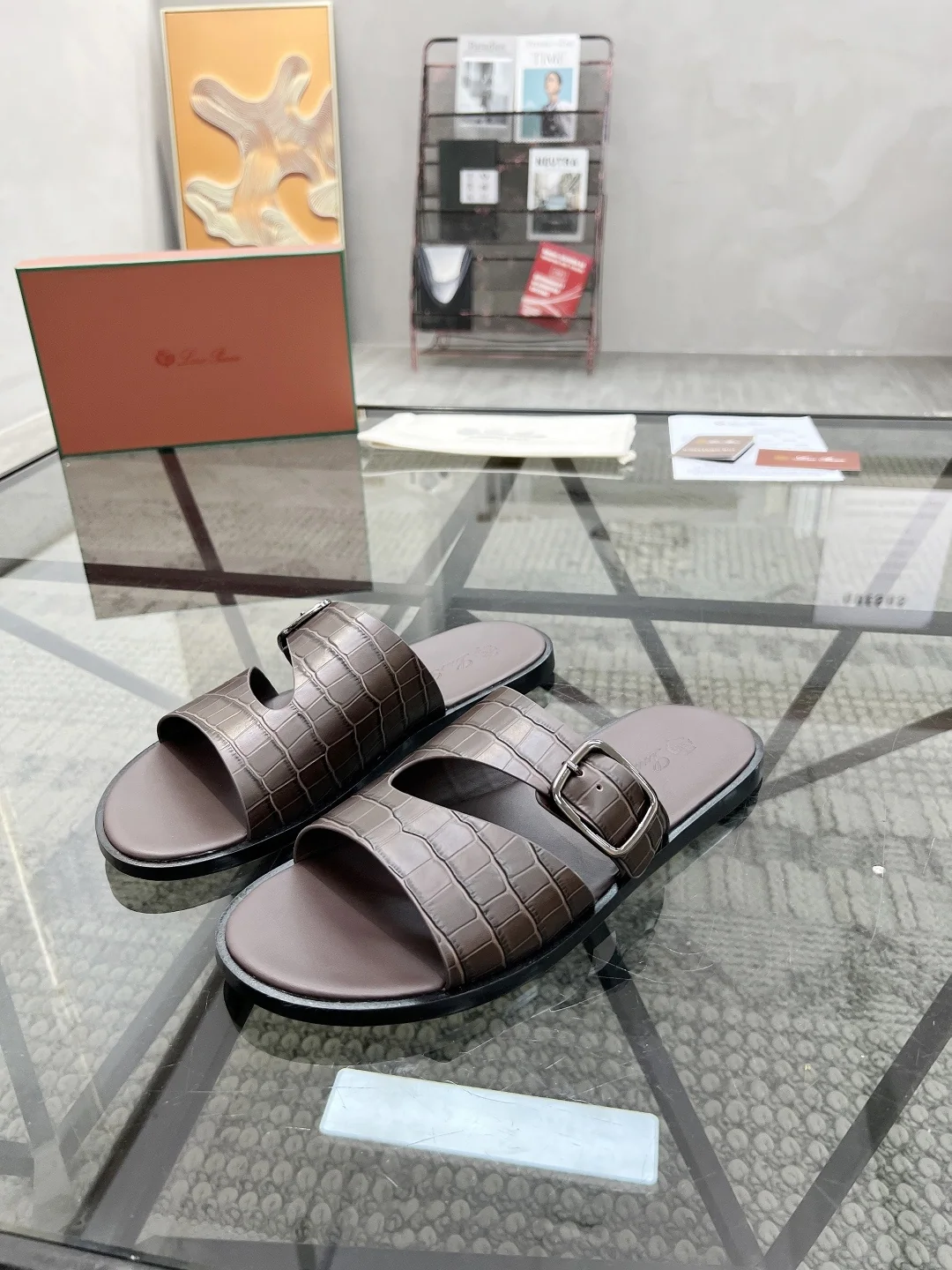 로로피아나 이탈리아 수입 소가죽 슬리퍼 상세 이미지 1