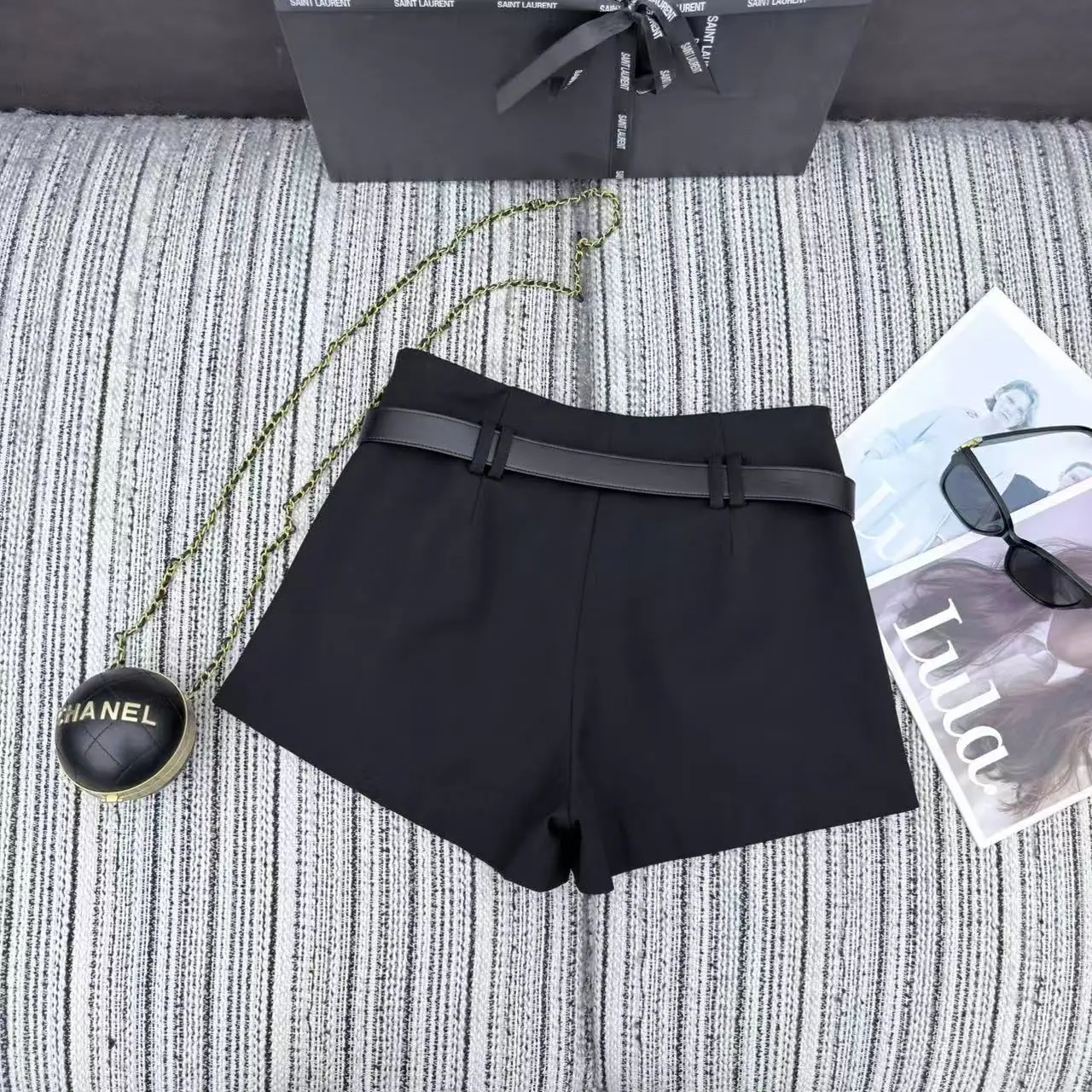 생로랑 하이웨이스트 수트 반바지 상세 이미지 7