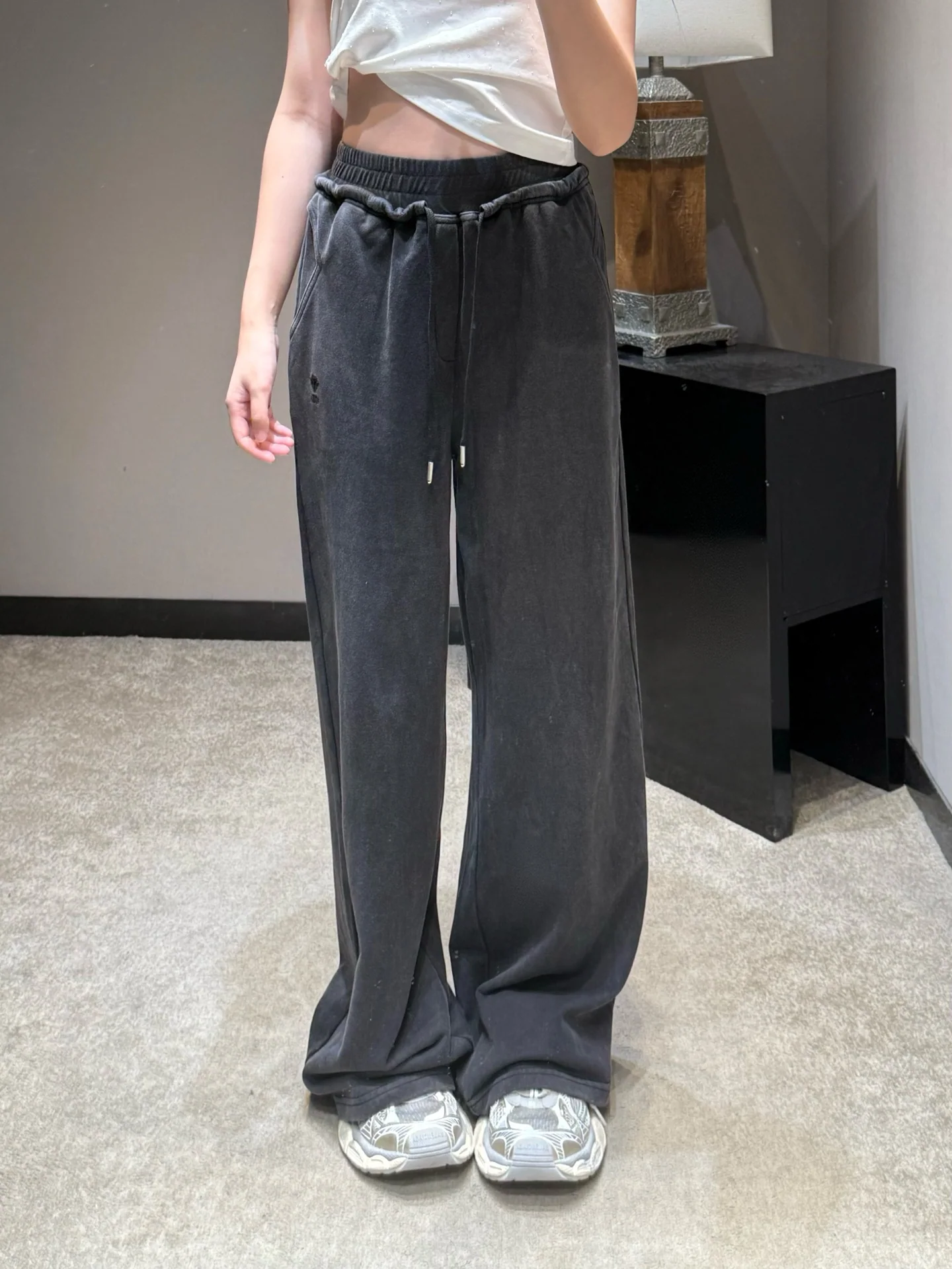 디올 블루 와이드 레그 여성 바지 상세 이미지 1