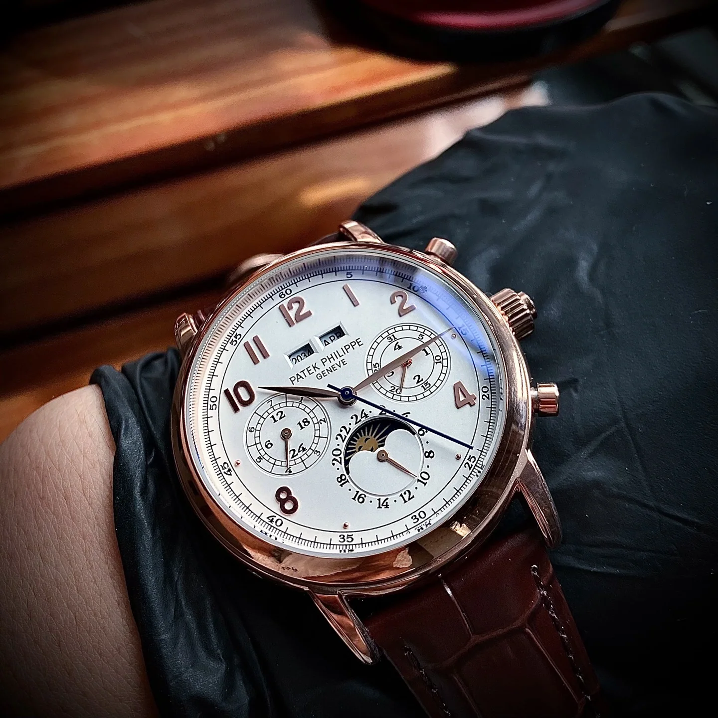 파텍필립 투르비용 드래곤 다이얼 자동 레더스트랩 스틸 레플리카 44145 Patek Philippe 상세 이미지 7