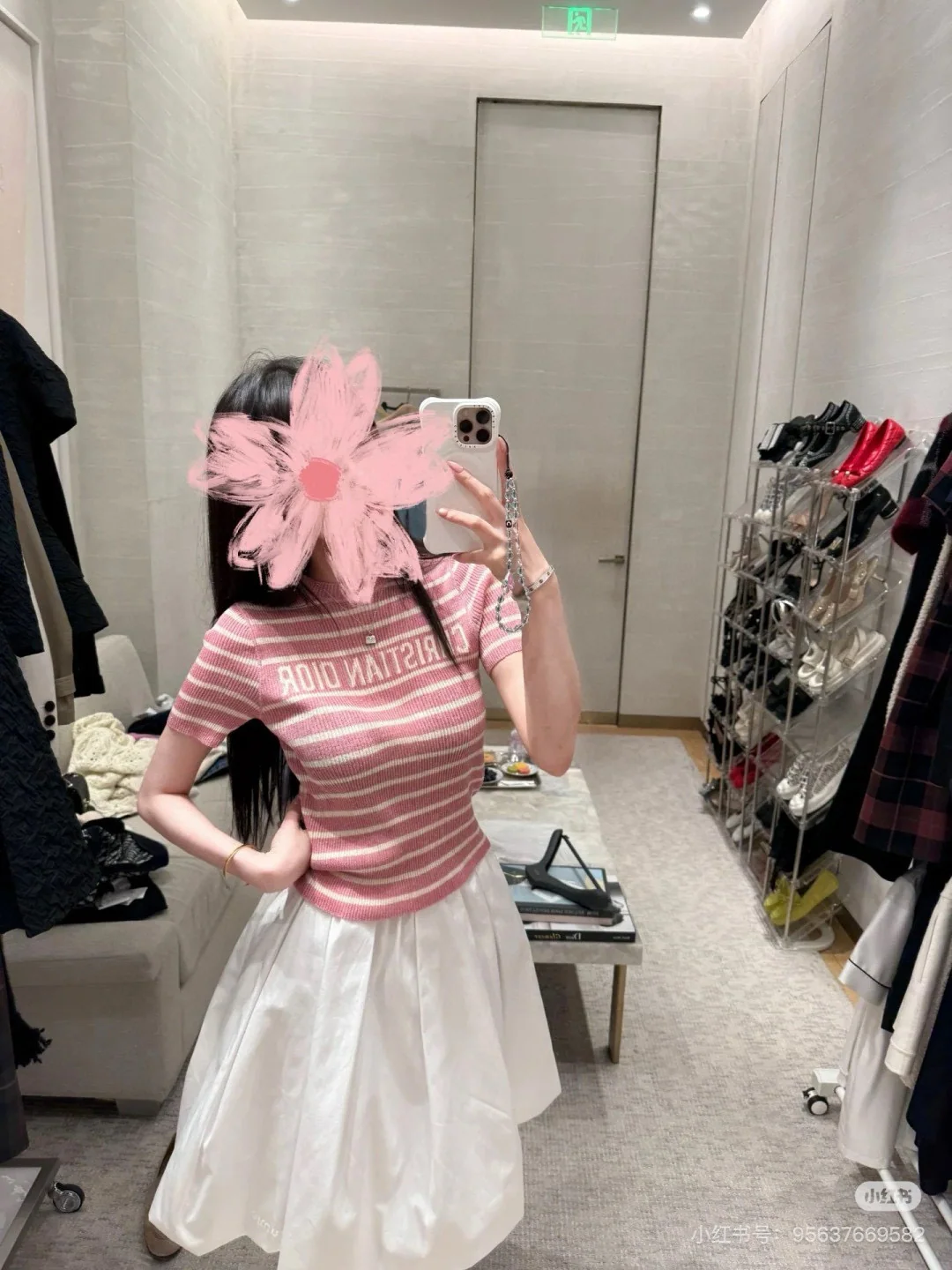 디올 스트라이프 레터 린넨 반팔 셔츠 상세 이미지 3