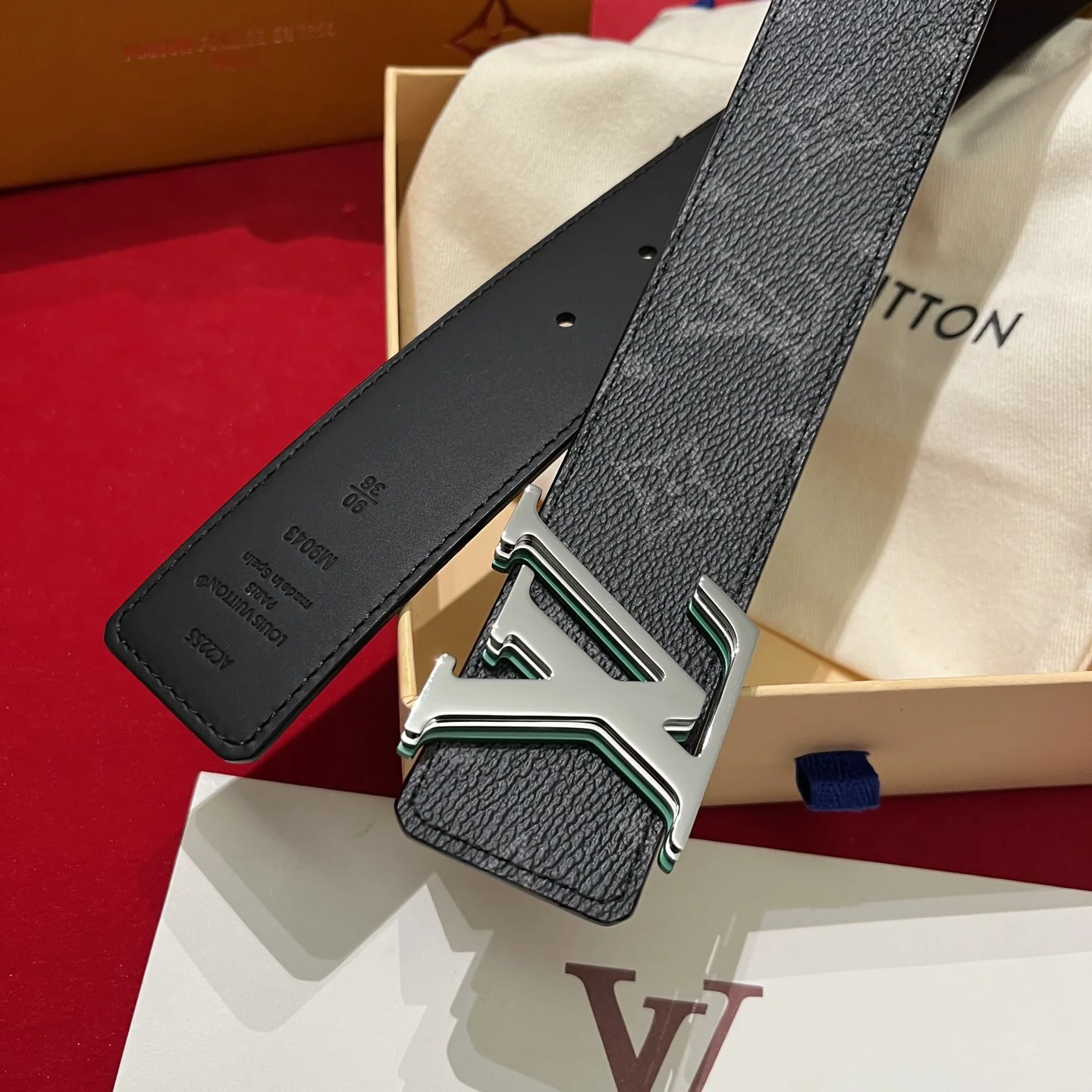 루이비통 LV 옵틱 버클 캔버스 벨트 상세 이미지 2