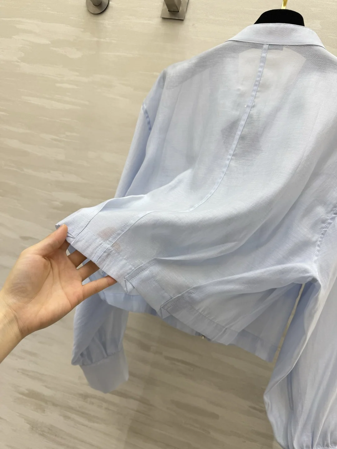 프라다 린넨 혼방 스탠드카라 여성 자켓 상세 이미지 7