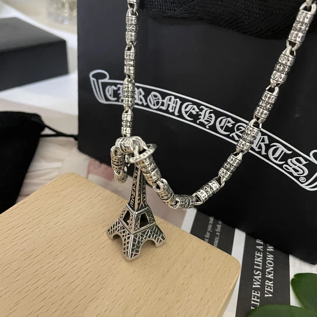 크롬하츠 클래식 레트로 에펠탑 엠보싱 목걸이 상세 이미지 6