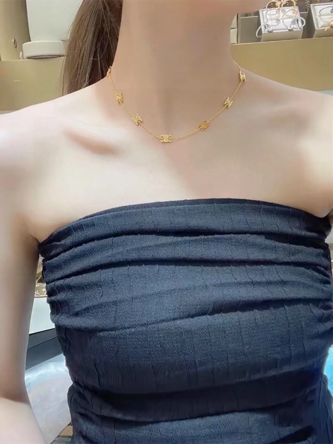 셀린느 18 K 골드 도금 황동 목걸이 69388