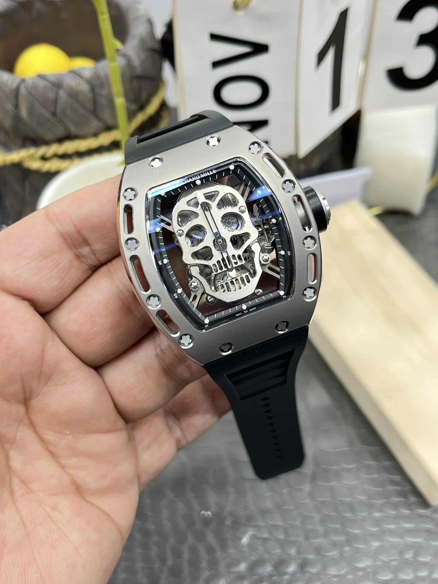 리차드밀 RM052 스컬 투르비용 오토매틱 남성 시계 레플리카 44880 Richard Mille 상세 이미지 3