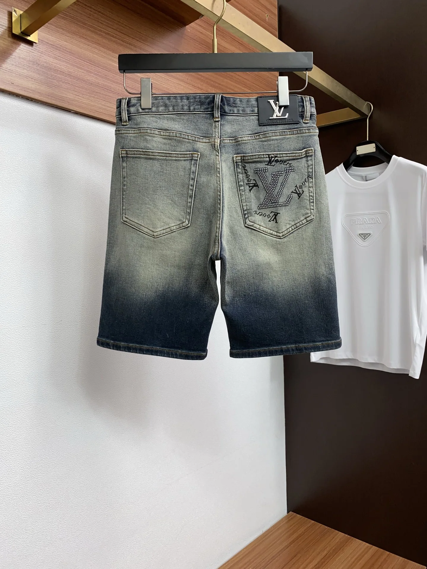루이비통 데님 남성 반바지 상세 이미지 8