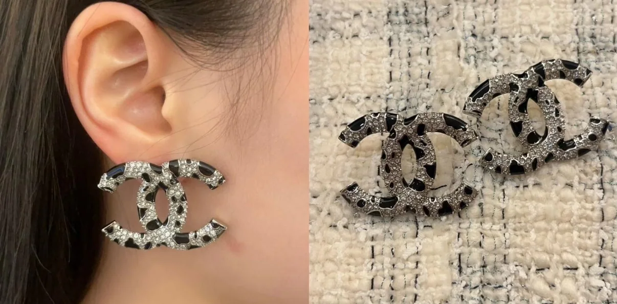 샤넬 더블 C 에나멜 장식 귀걸이 상세 이미지 9