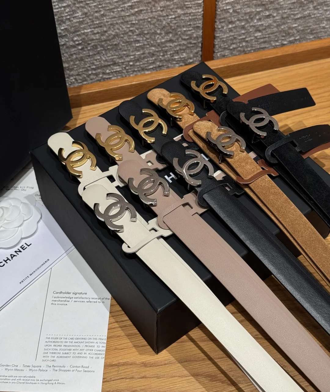 샤넬 더블 C 메탈 버클 양면 가죽 벨트 상세 이미지 5