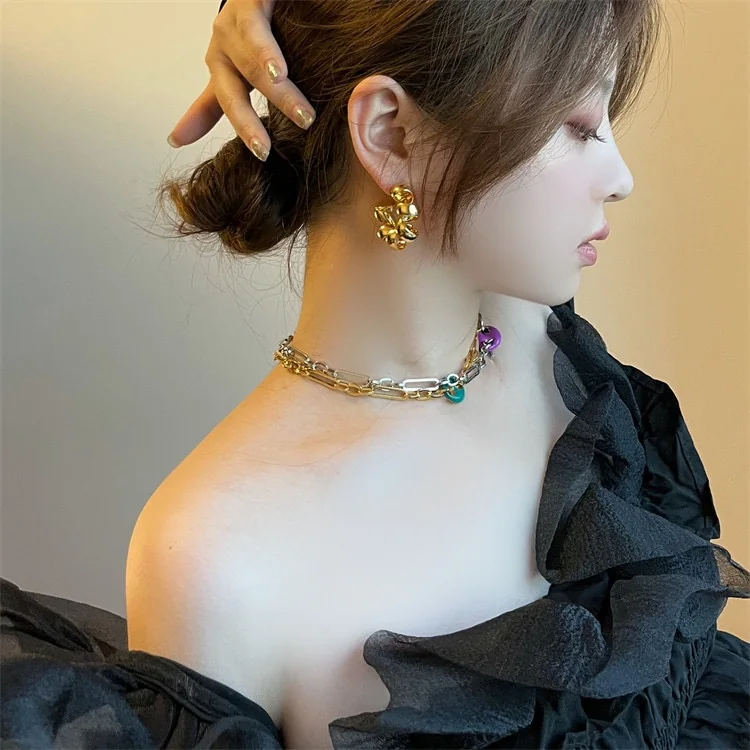 보테가베네타 메탈 텔레폰 코드 투톤 귀걸이 상세 이미지 8
