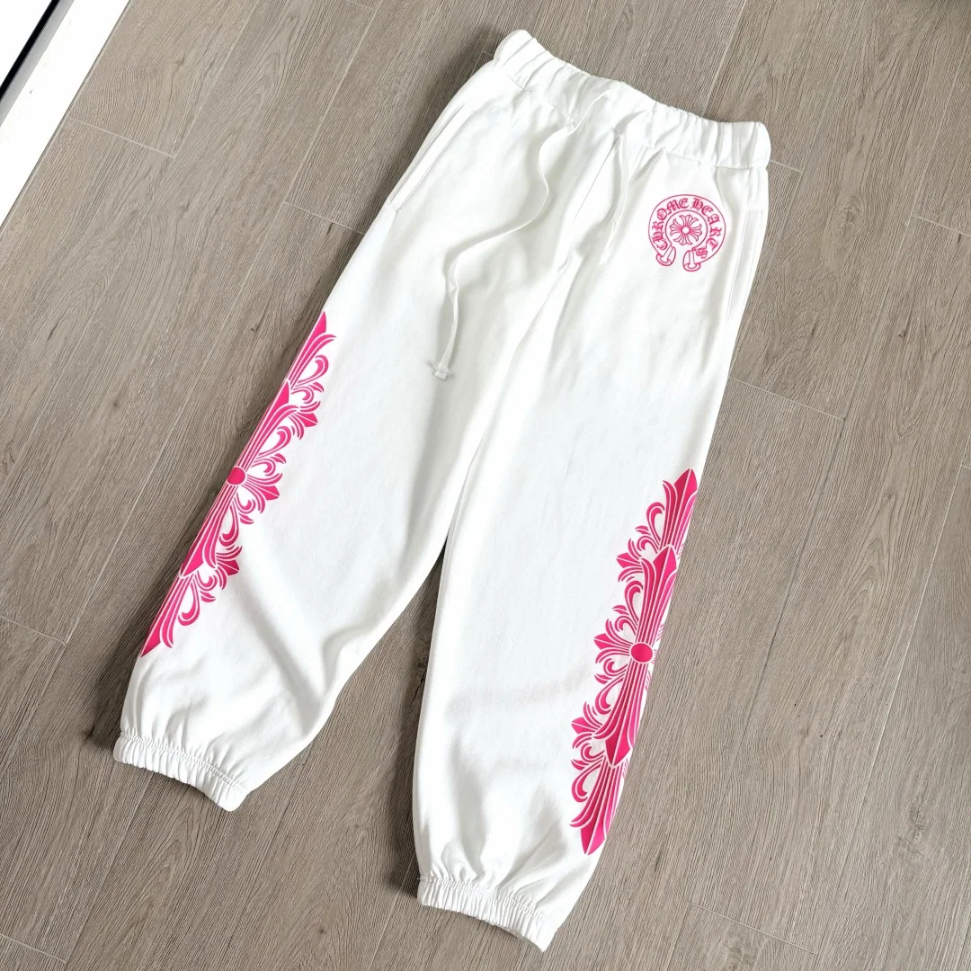 크롬하츠 형광 핑크 문자 장식 여성 스웨트팬츠 상세 이미지 2