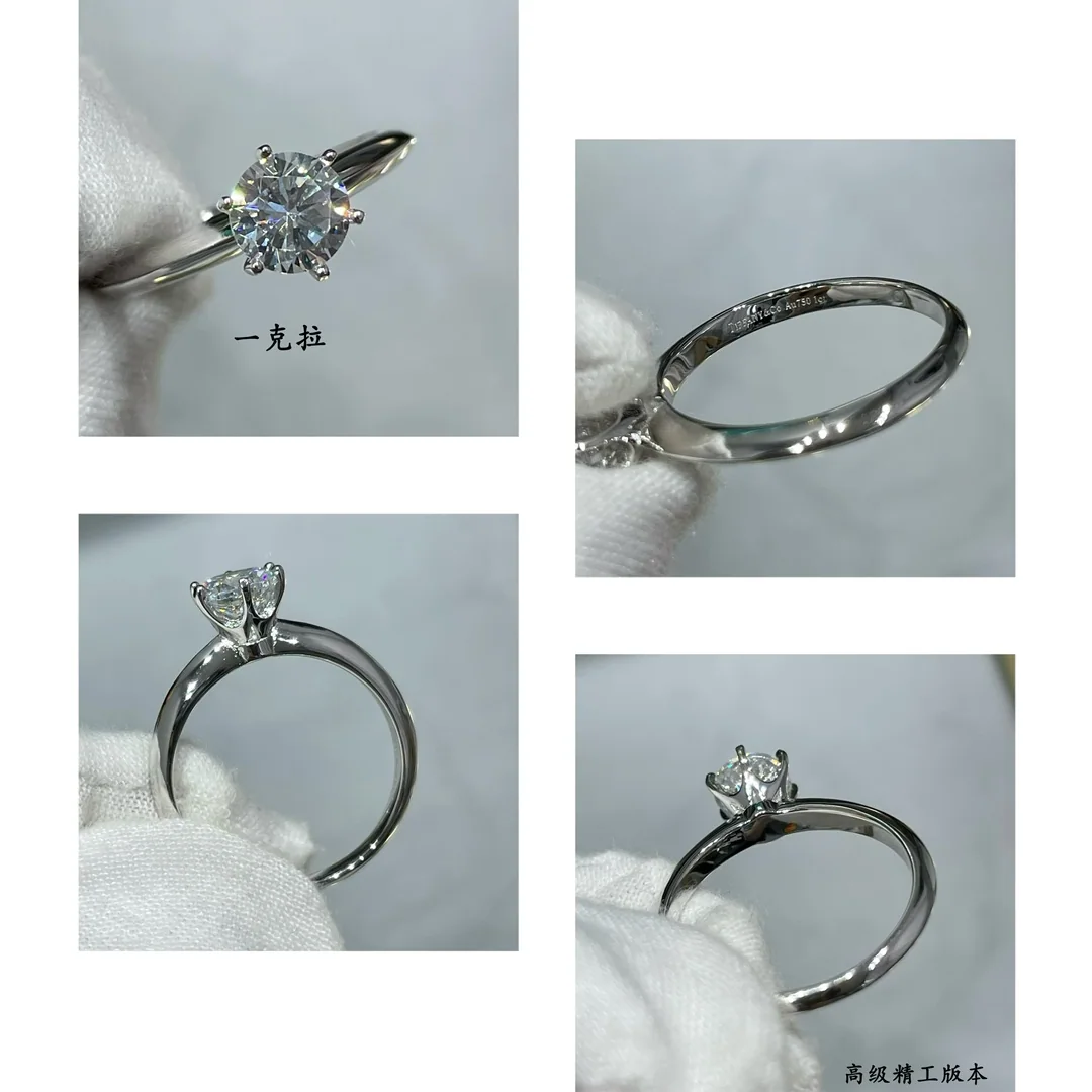 티파니 1 캐럿 6 발톱 골드 도금 반지 상세 이미지 6