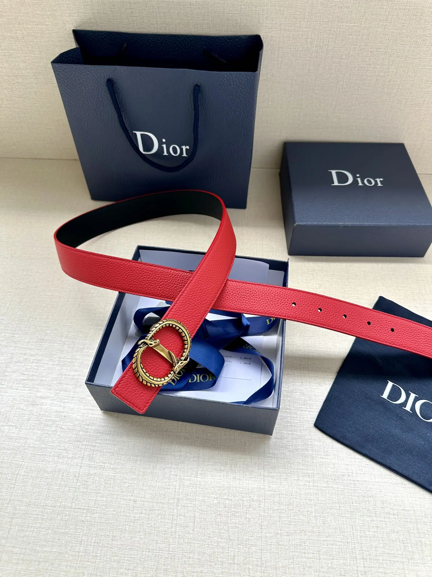 디올 CD 드래곤 버클 벨트 상세 이미지 4