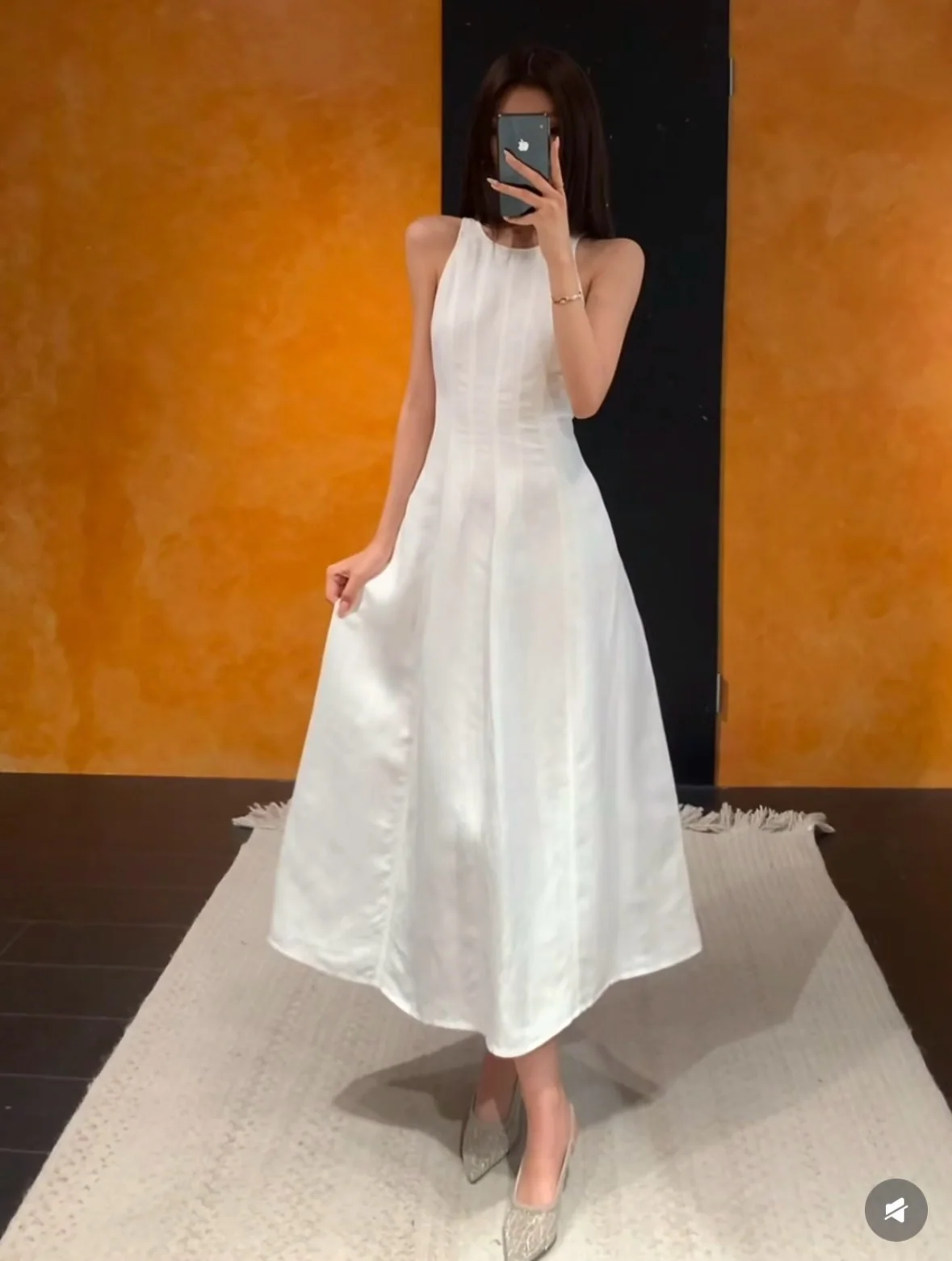 브루넬로쿠치넬리 화이트 린넨 민소매 맥시 원피스 상세 이미지 5