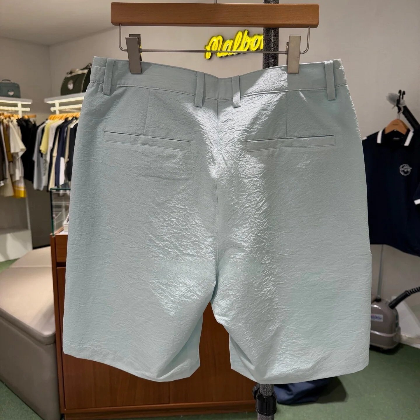 말본 여성 골프용 메시 체크 반바지 상세 이미지 3