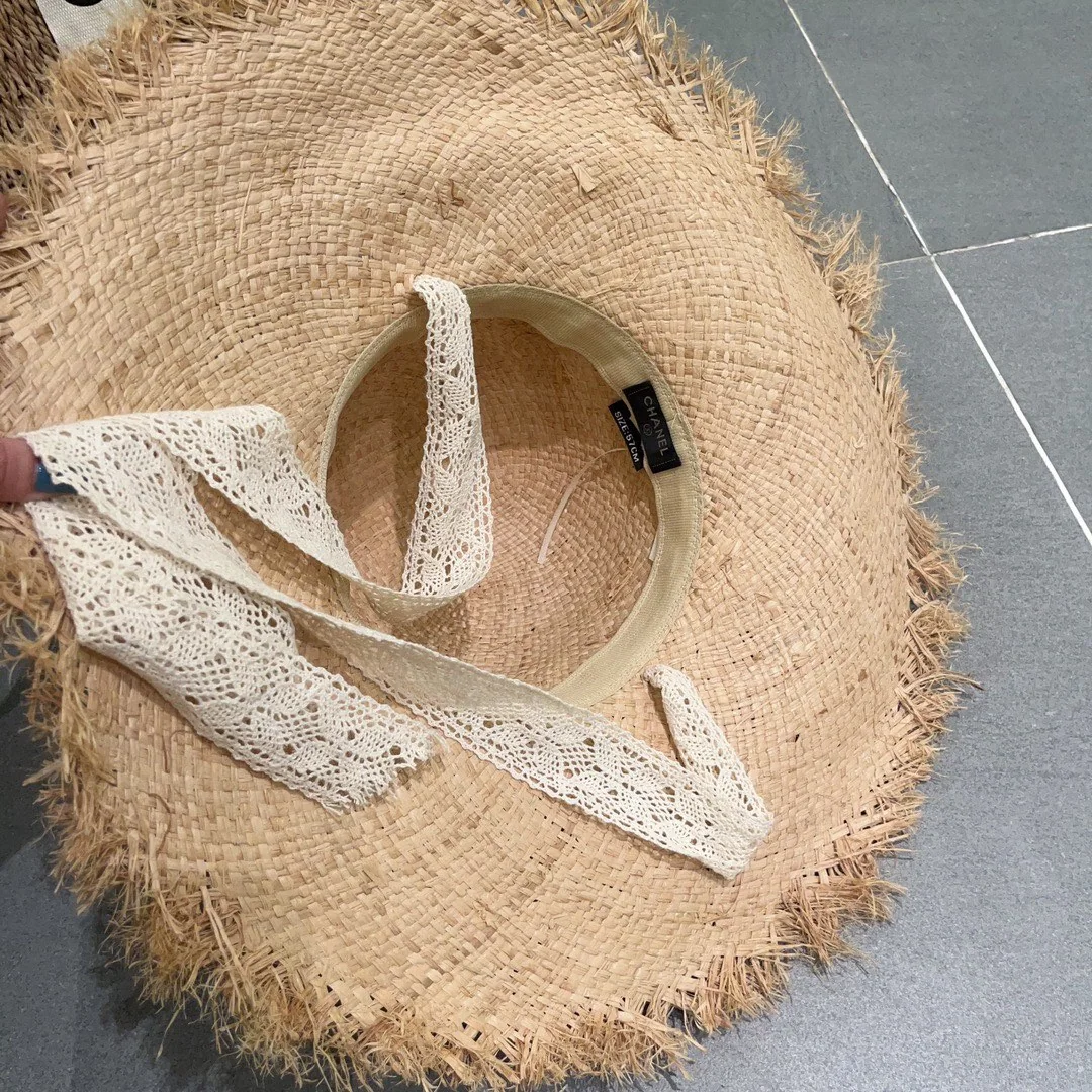 샤넬 라피아 밀짚 접이식 모자 상세 이미지 5