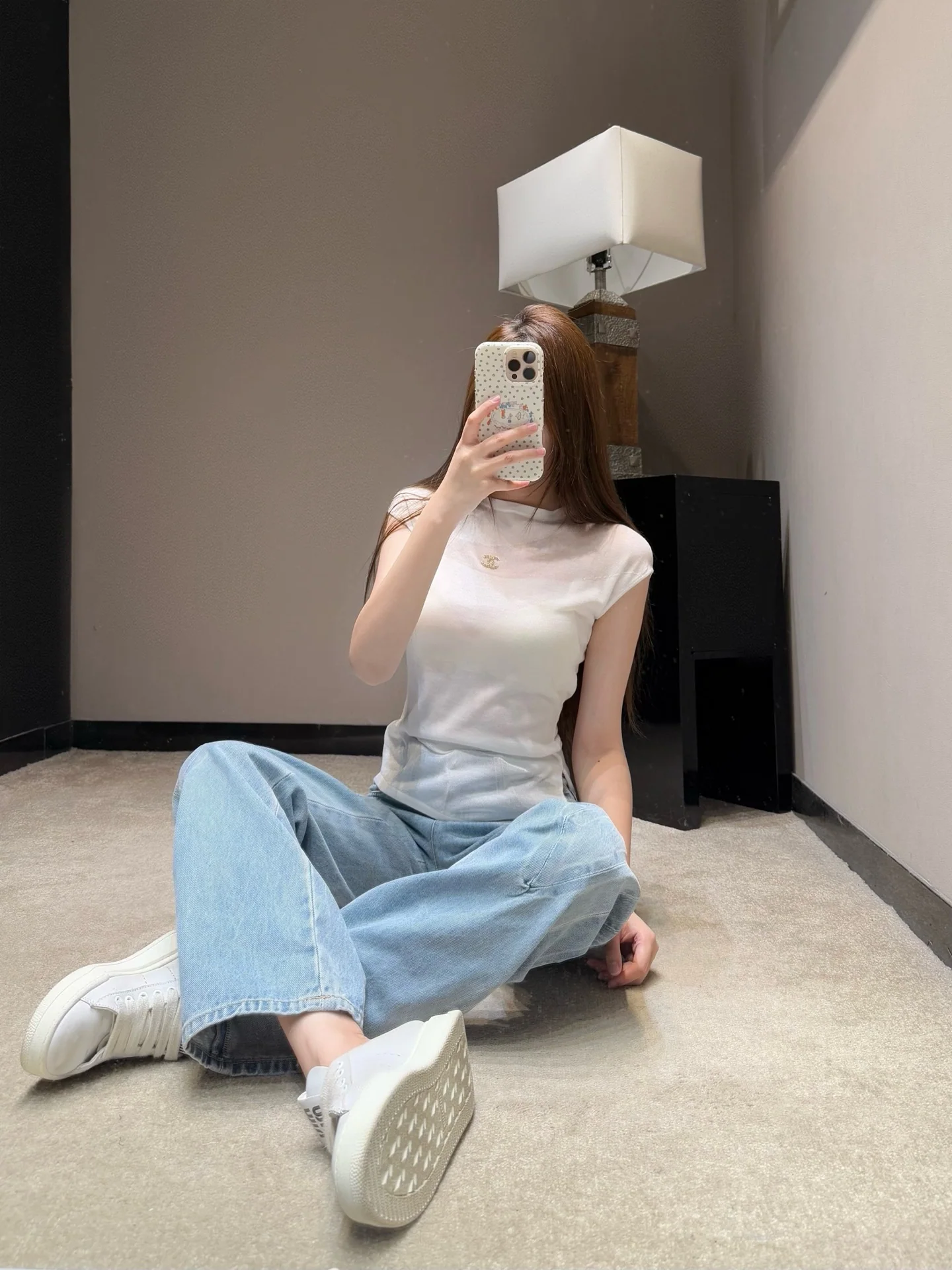 샤넬 비대칭 컷 여성 반팔 니트 탑 상세 이미지 7