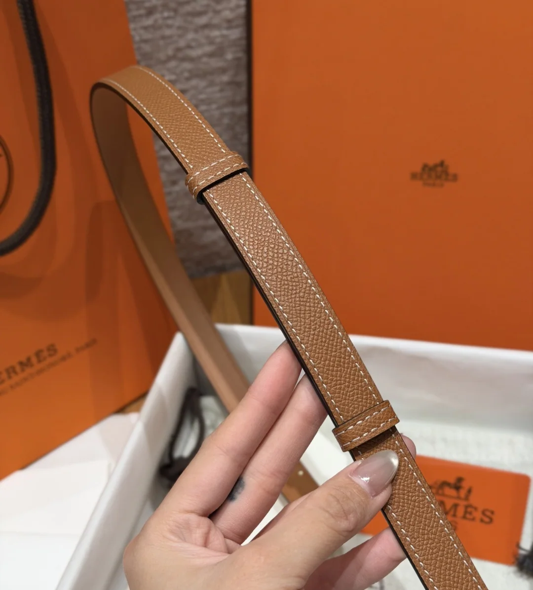 에르메스 팔라듐 켈리 버클 가죽 벨트 상세 이미지 8