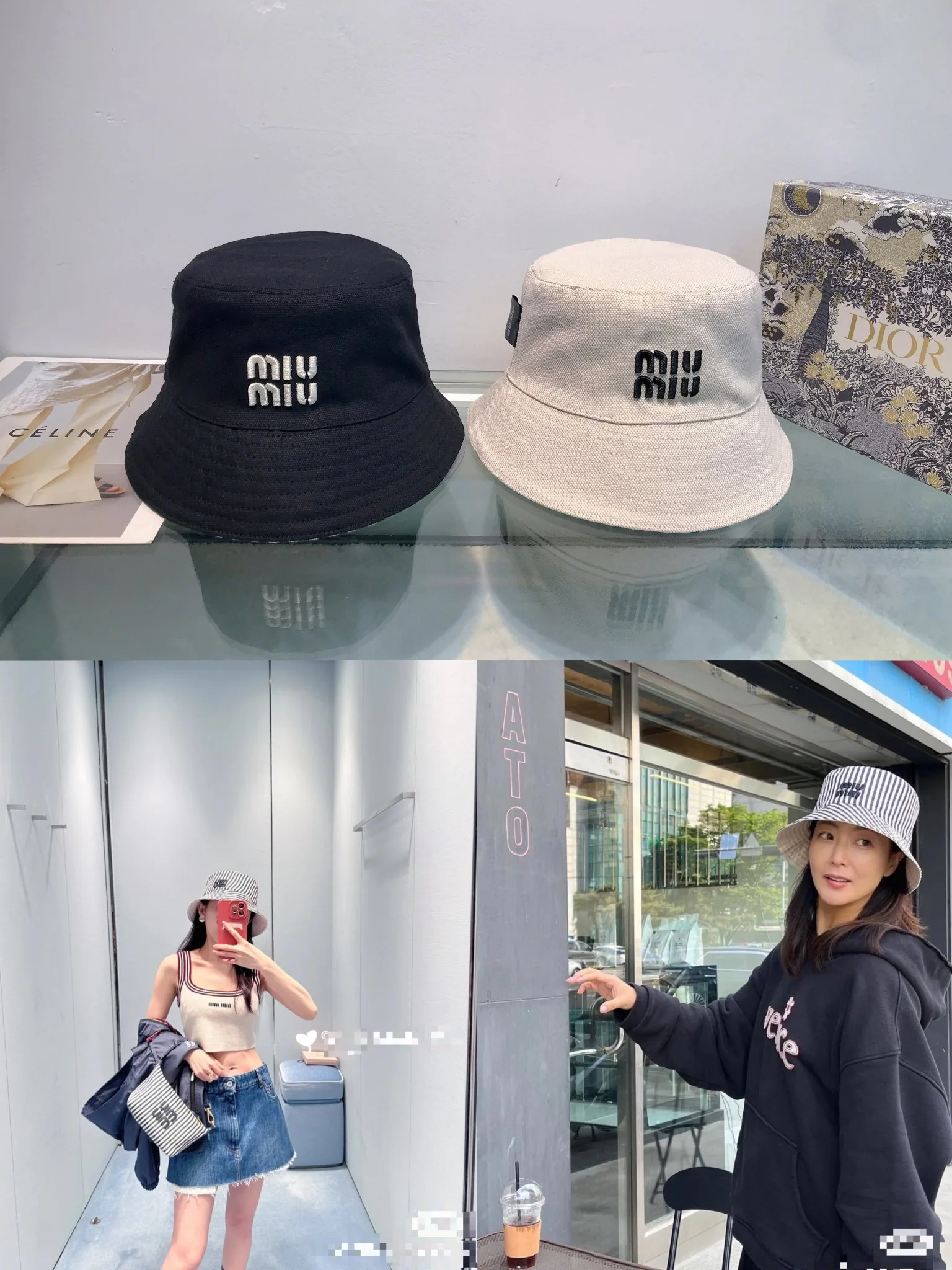 미우미우 캔버스 피셔맨 햇 상세 이미지 1