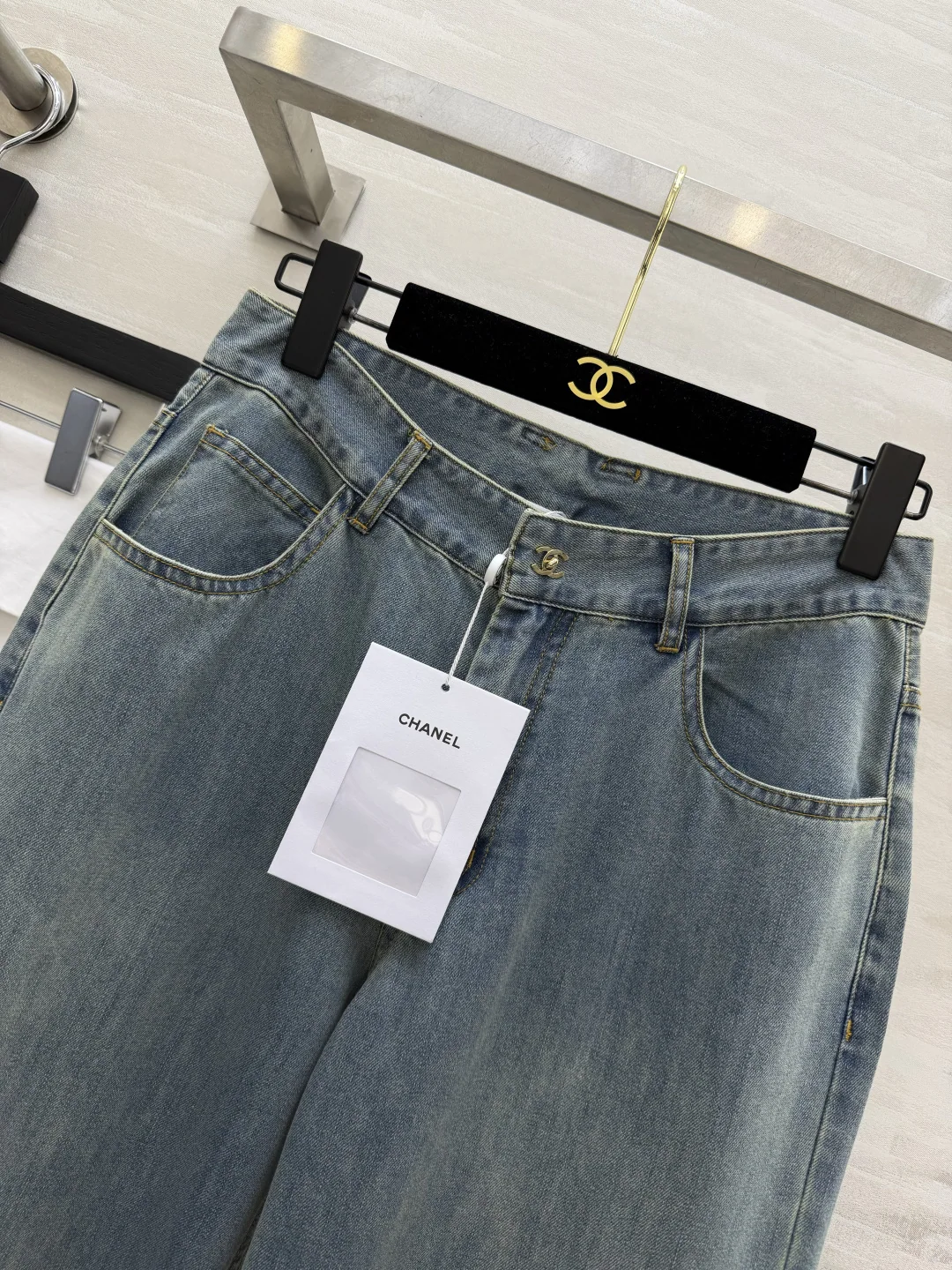 샤넬 스트레이트 레그 여성 바지 상세 이미지 3