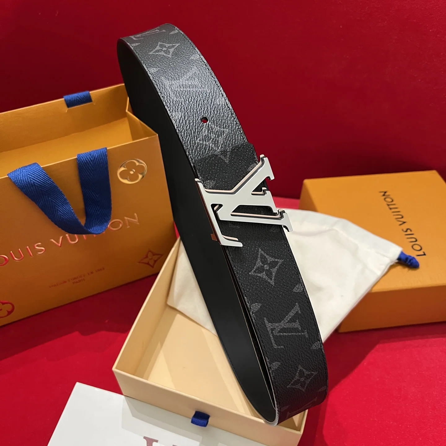 루이비통 LV 옵틱 버클 캔버스 벨트 상세 이미지 1