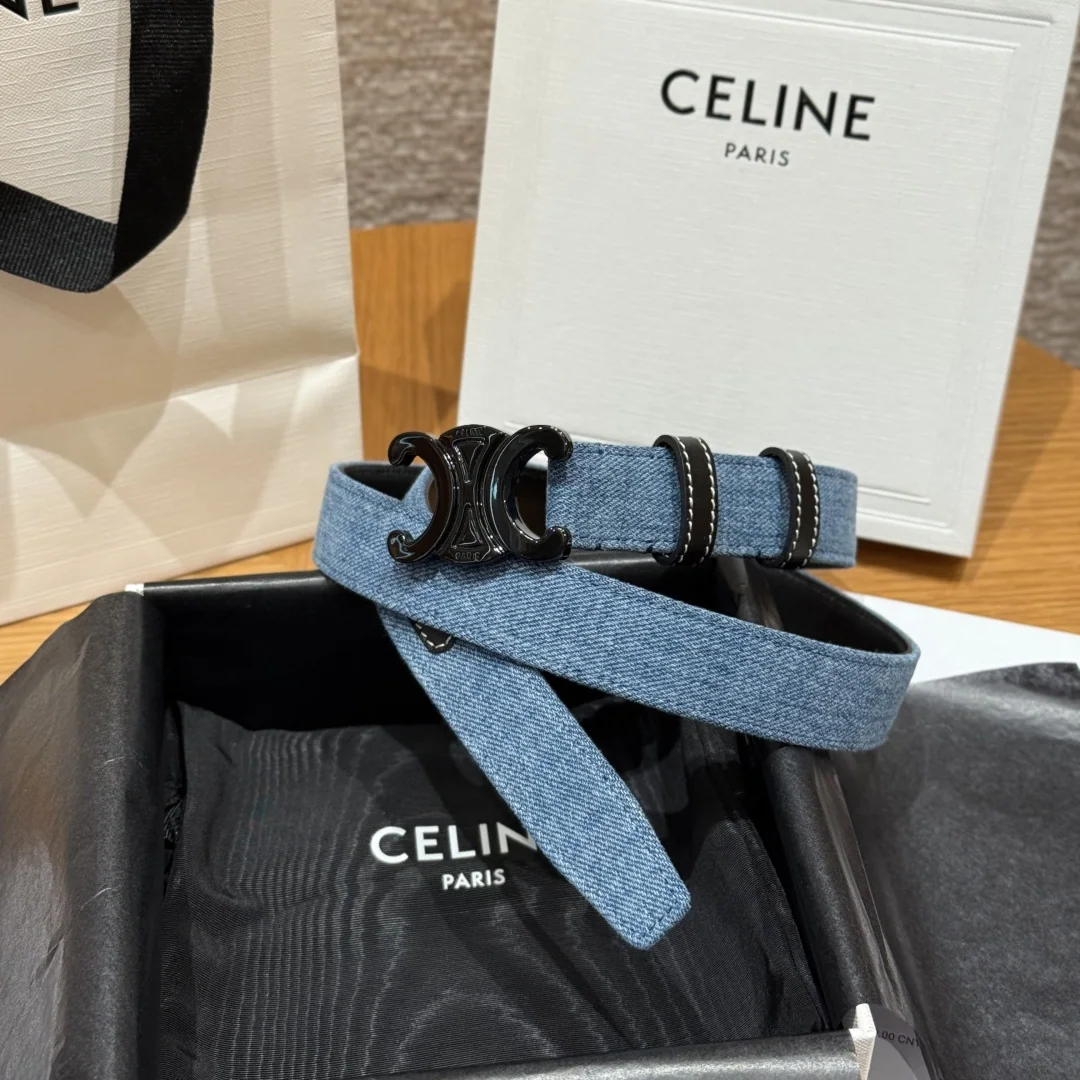 셀린느 개선문 데님 소가죽 벨트 상세 이미지 2