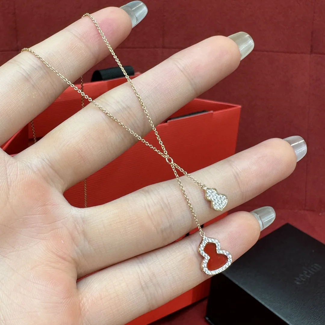 키린 쌍호리병 다이아몬드 장식 목걸이 178658