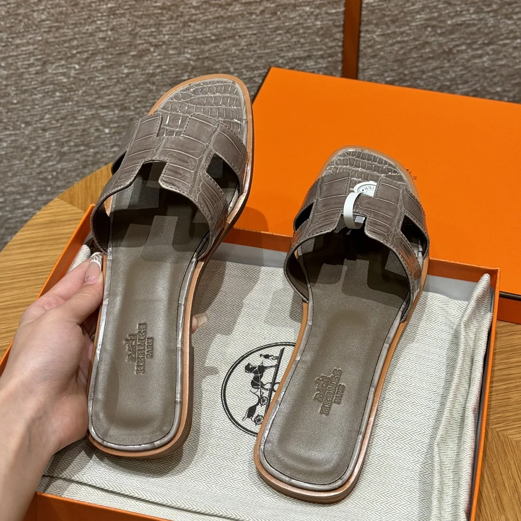에르메스 오란 악어가죽 샌들 상세 이미지 5