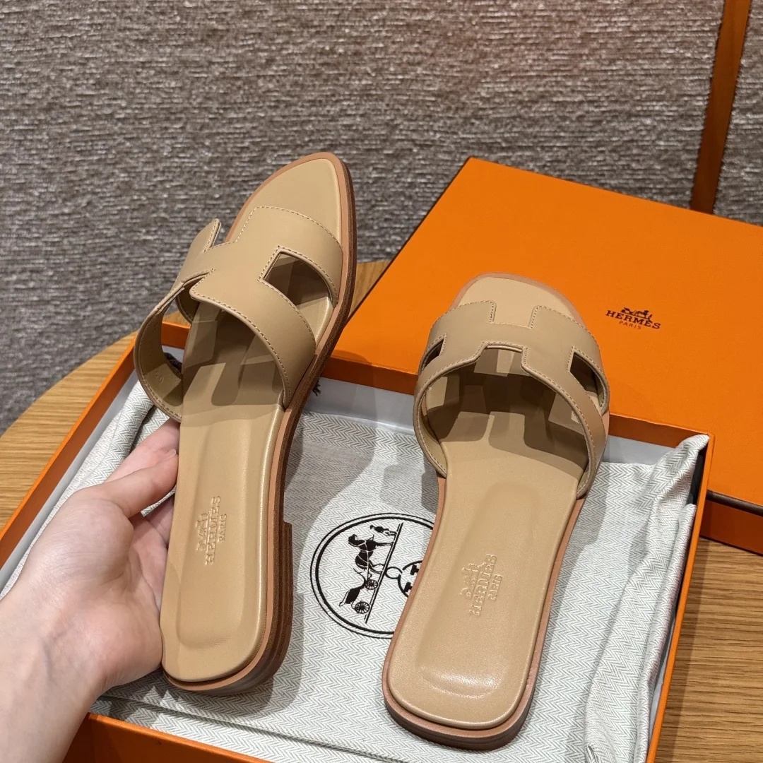 에르메스 오란 베이지 램스킨 슬리퍼 상세 이미지 6