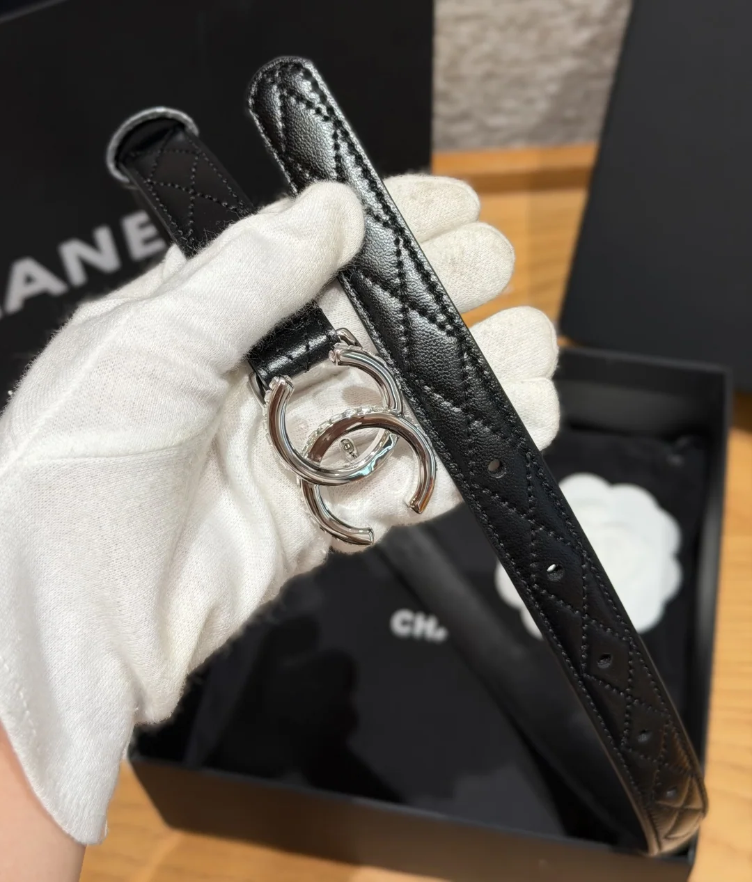 샤넬 퀼팅 램스킨 벨트 20mm 벨트 상세 이미지 7