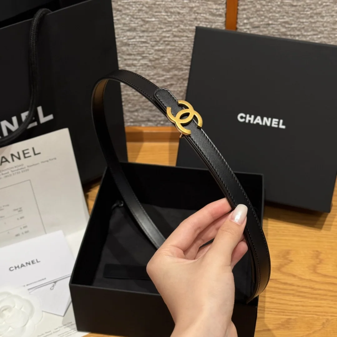 샤넬 얇은 양면 송아지가죽 벨트 상세 이미지 4